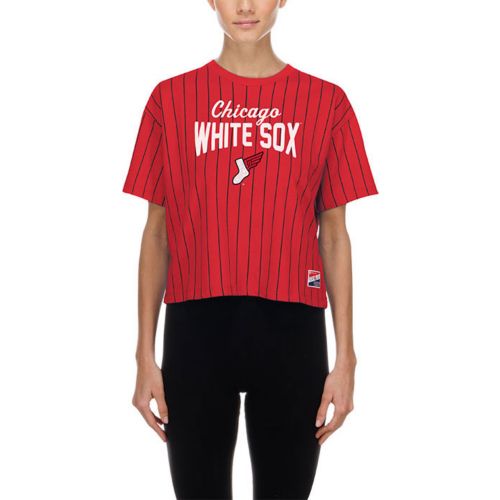 ☆New Era☆ MLB Chicago White Sox Striped T-Shirt White 1467 MLB Mascots Chicago White Sox T-Shirt | New Era Cap UK