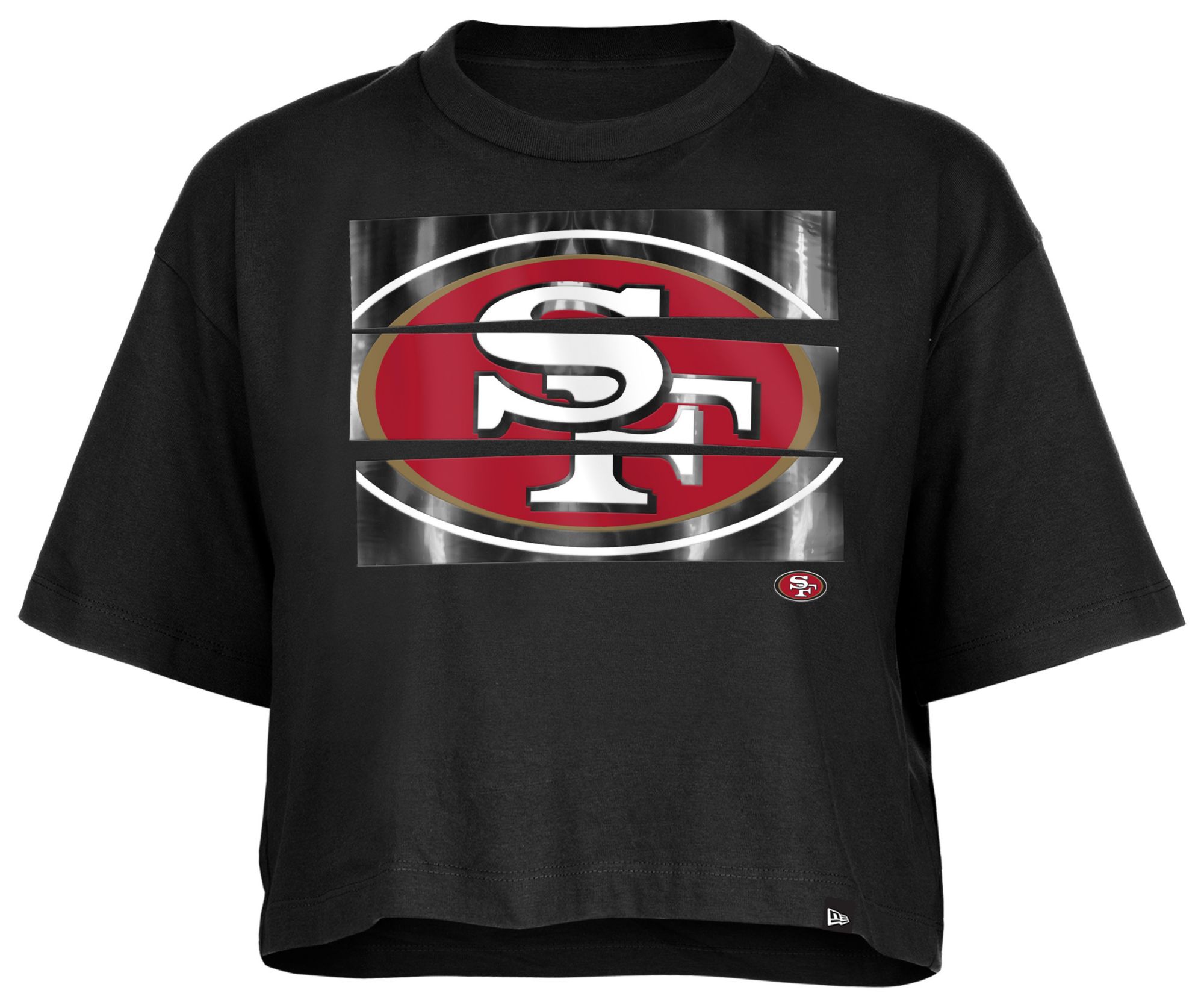 New Era Women's San Francisco 49ers Panel Boxy Black T-Shirt