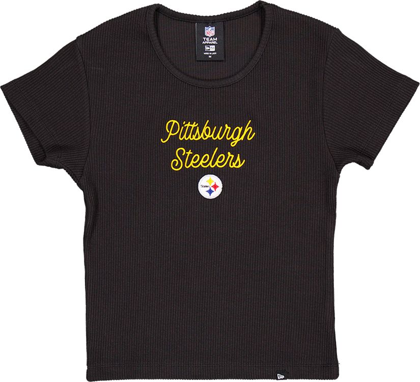 New Era Women's Pittsburgh Steelers Ribbed Baby Black T-Shirt