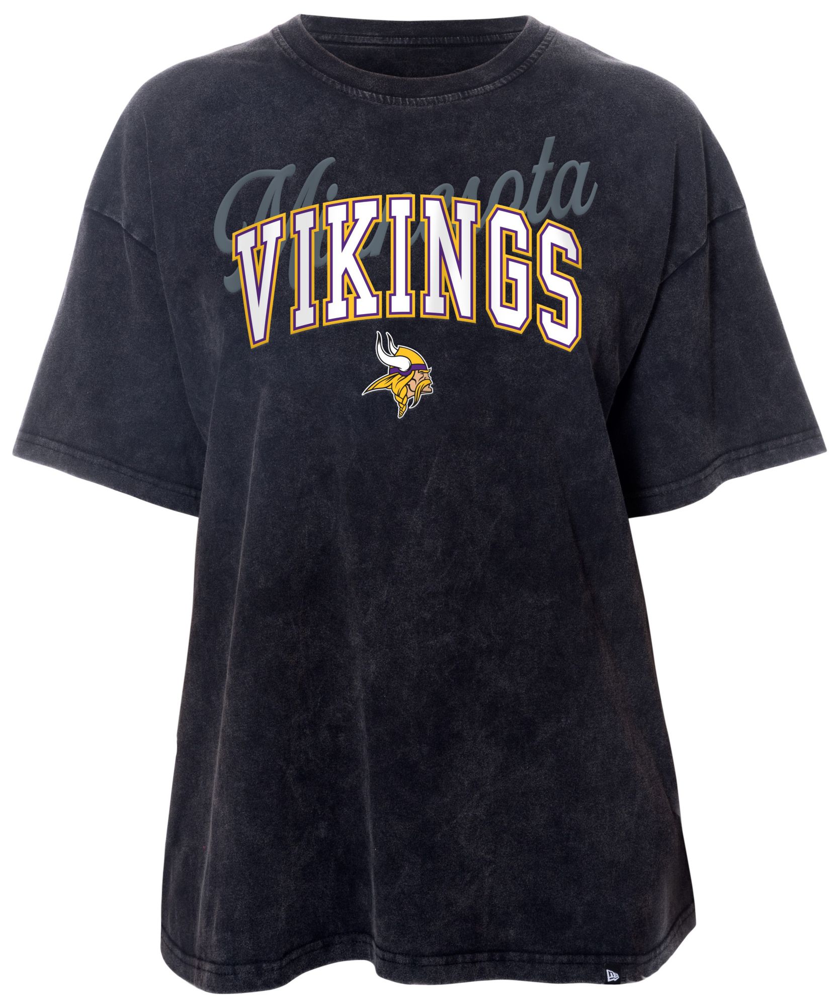 New Era Women's Minnesota Vikings Wash Oversized Black T-Shirt