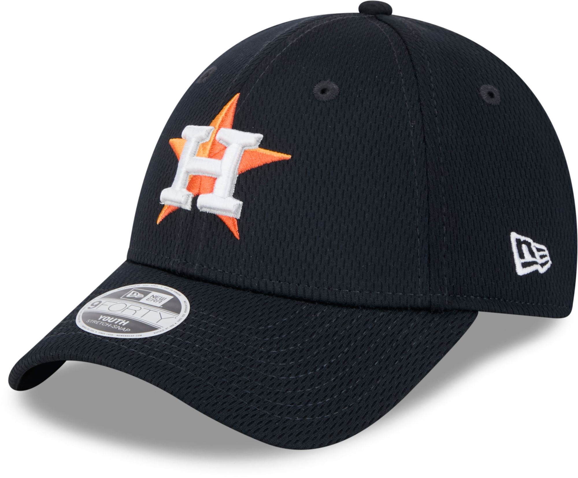 New Era Youth Houston Astros Navy Evergreen 9Forty Stretch Snap Hat