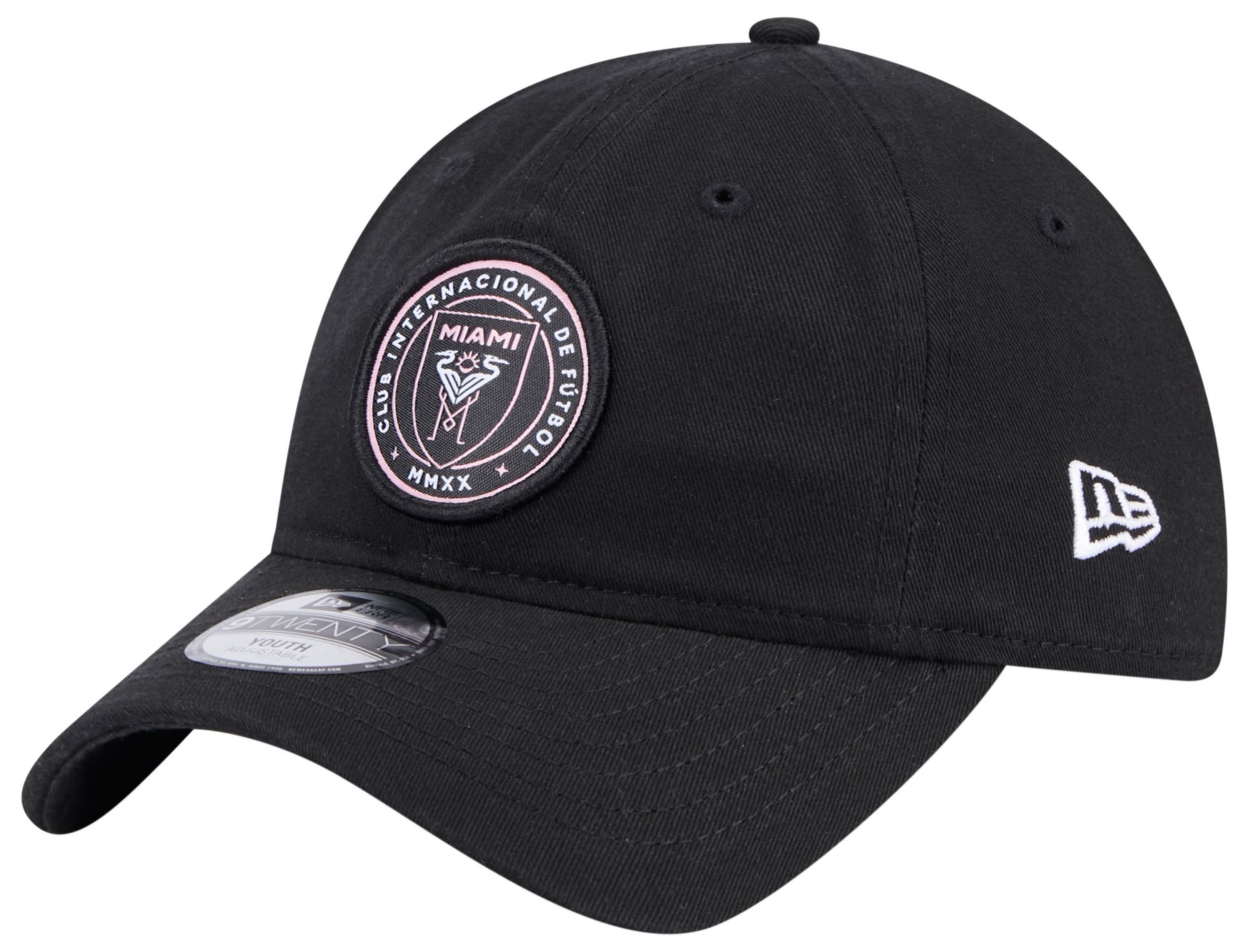 New Era Youth Inter Miami CF Core Logo 9Twenty Black Adjustable Hat