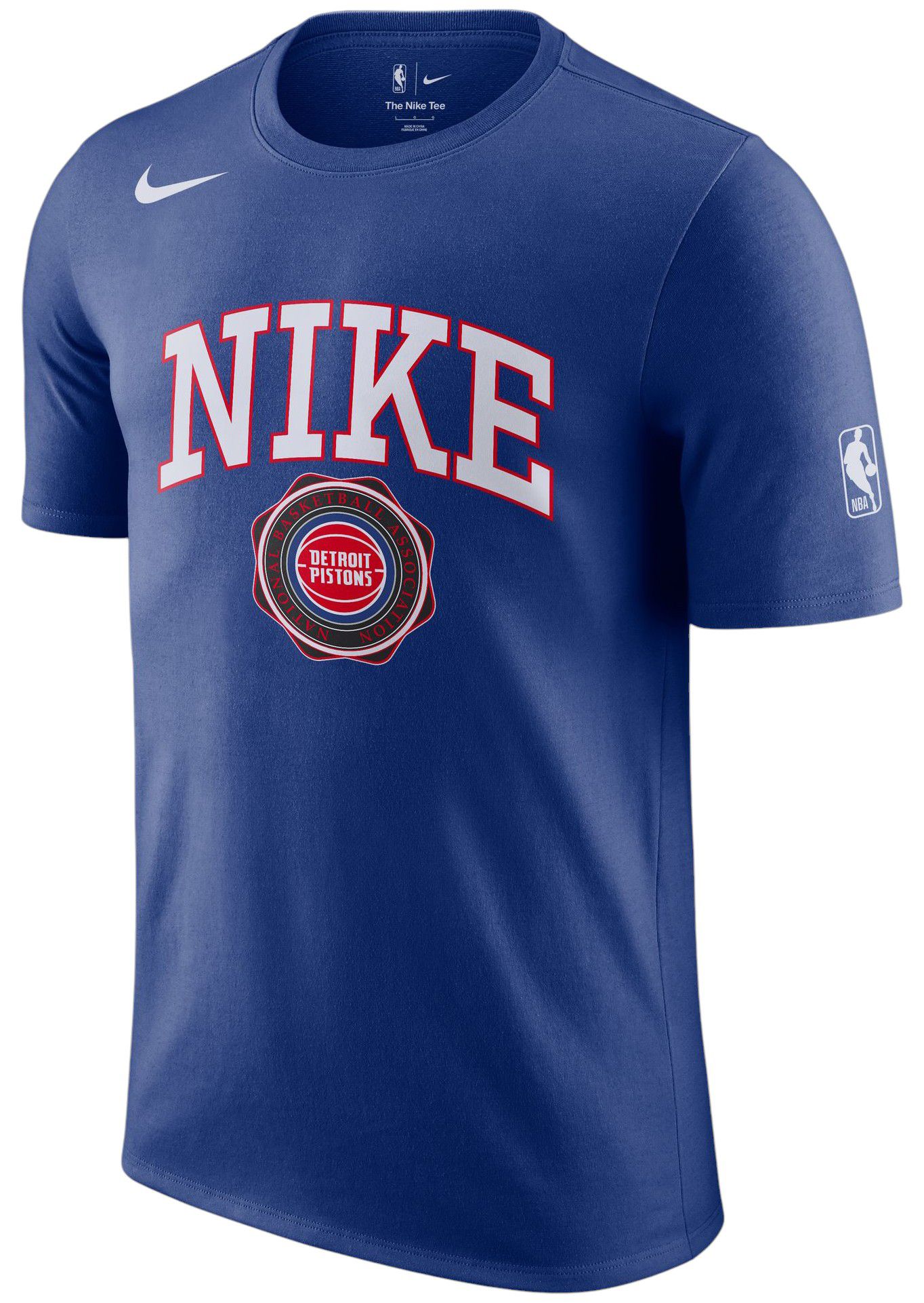 Nike Adult Detroit Pistons Blue College T-Shirt
