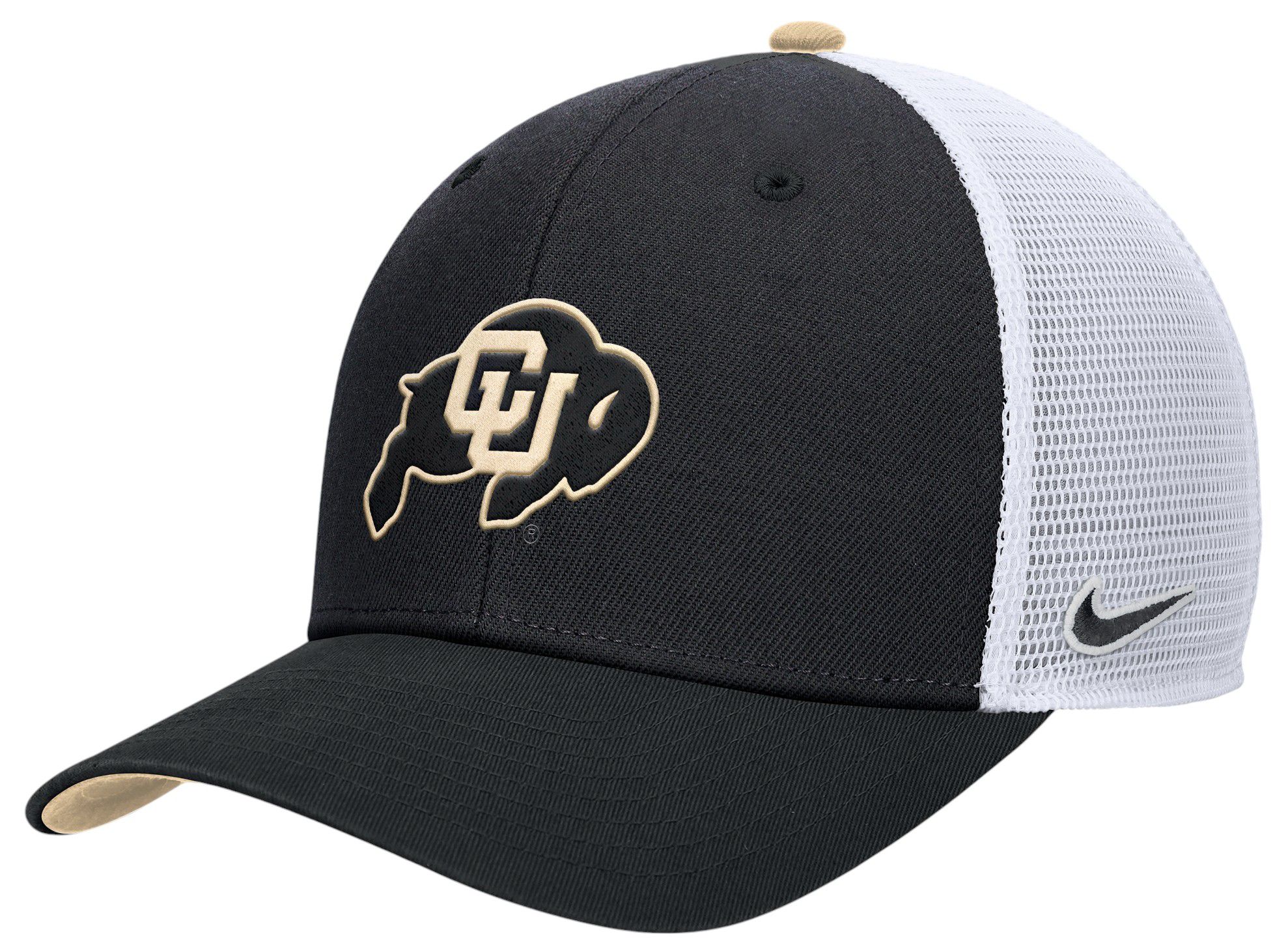 Nike Adult Colorado Buffaloes Black Rise Adjustable Trucker Hat