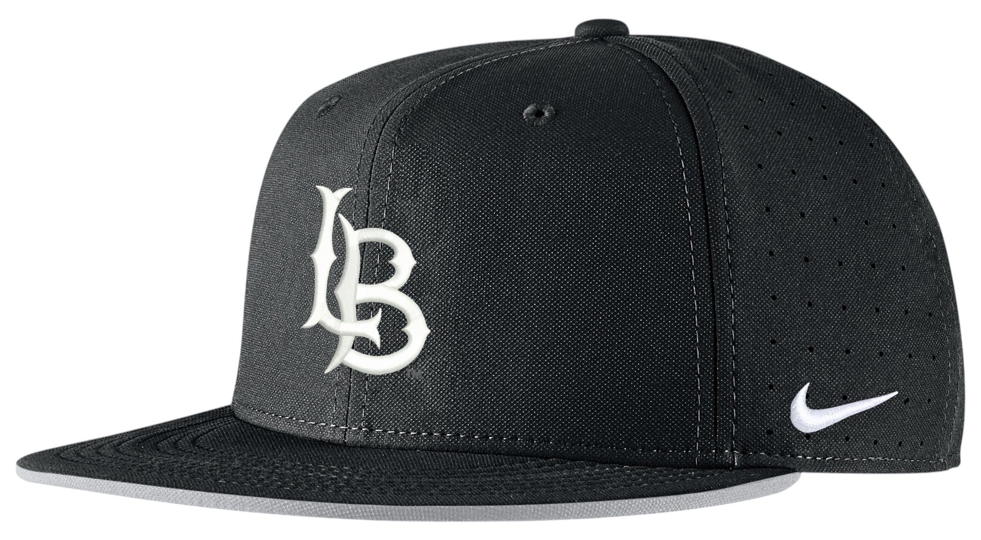 Nike Adult Long Beach State 49ers Black Aero True Baseball Fitted Hat