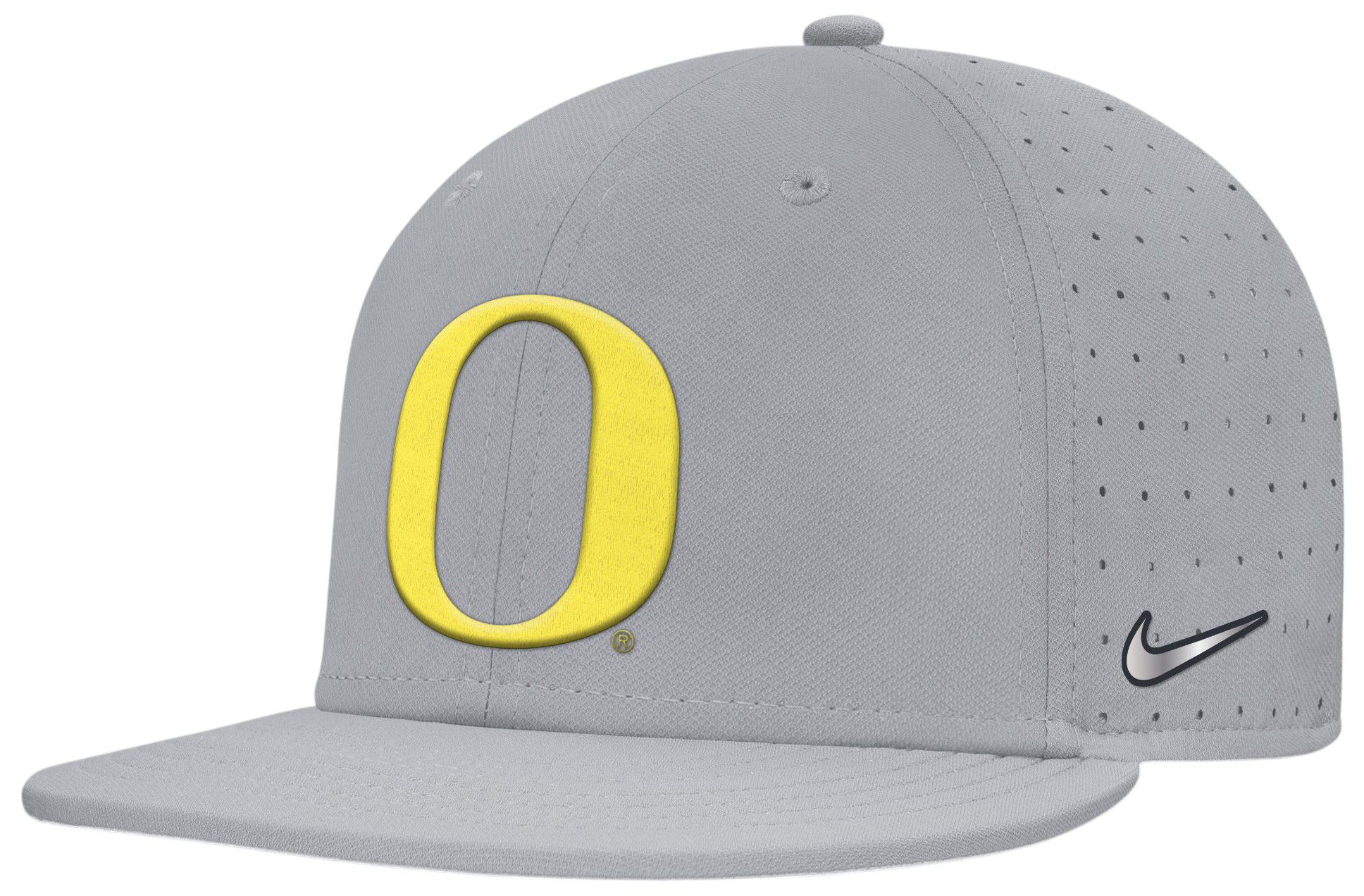 Nike Adult Oregon Ducks Aero Wolf Grey Fitted Hat