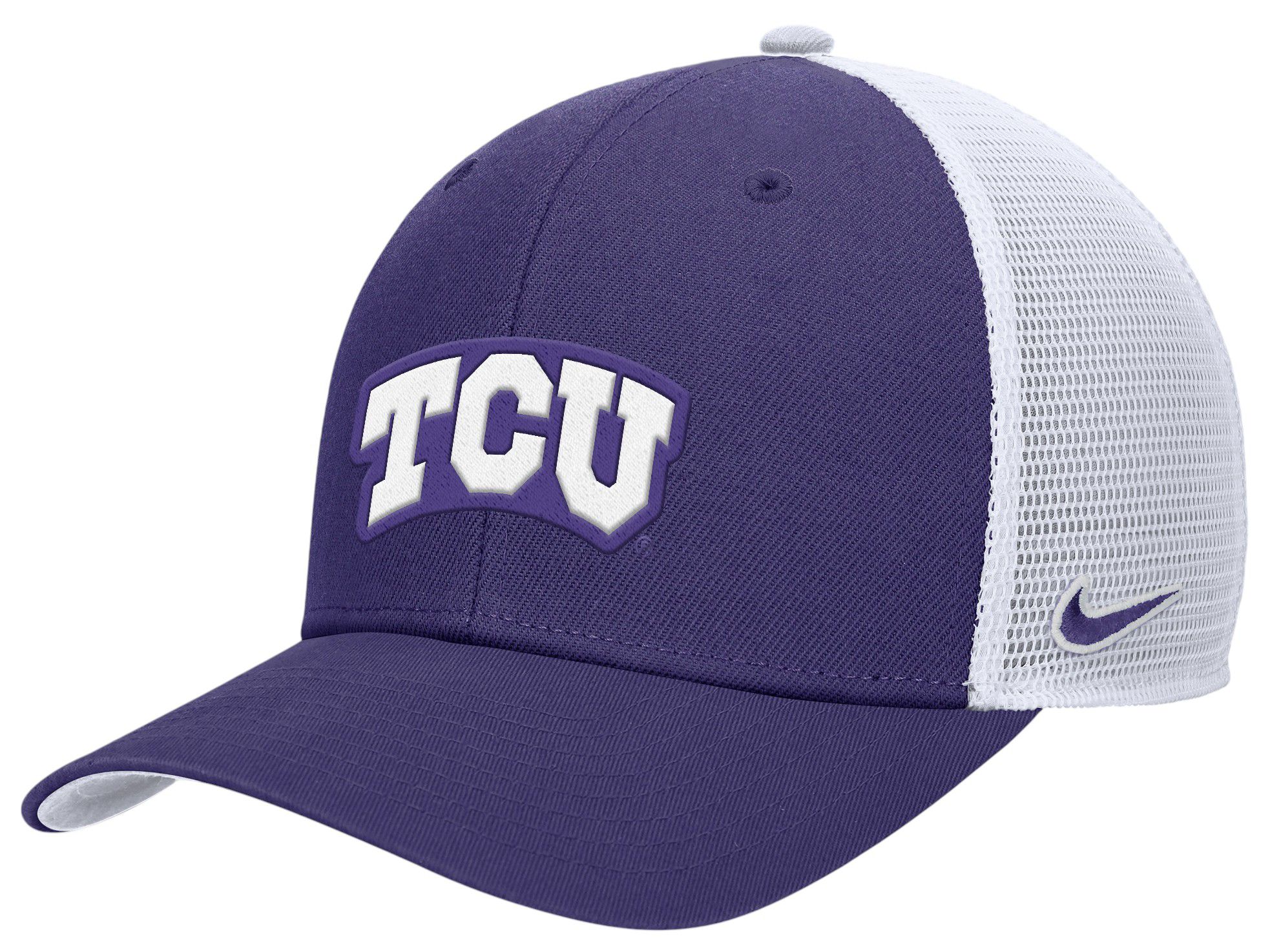 Nike Adult TCU Horned Frogs Purple Rise Adjustable Trucker Hat