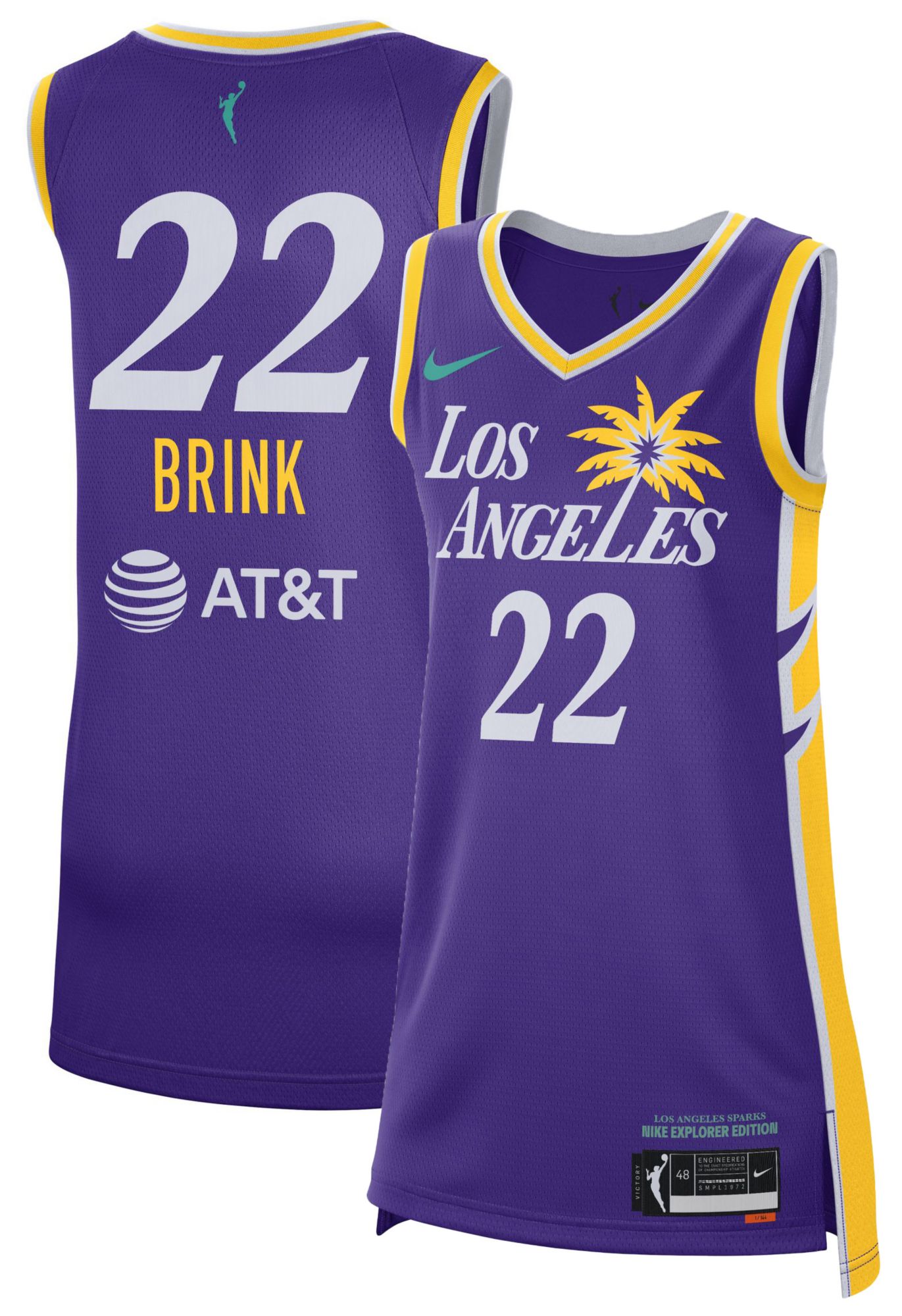 Nike Adult Los Angeles Sparks Cameron Brink #22 Explorer Jersey