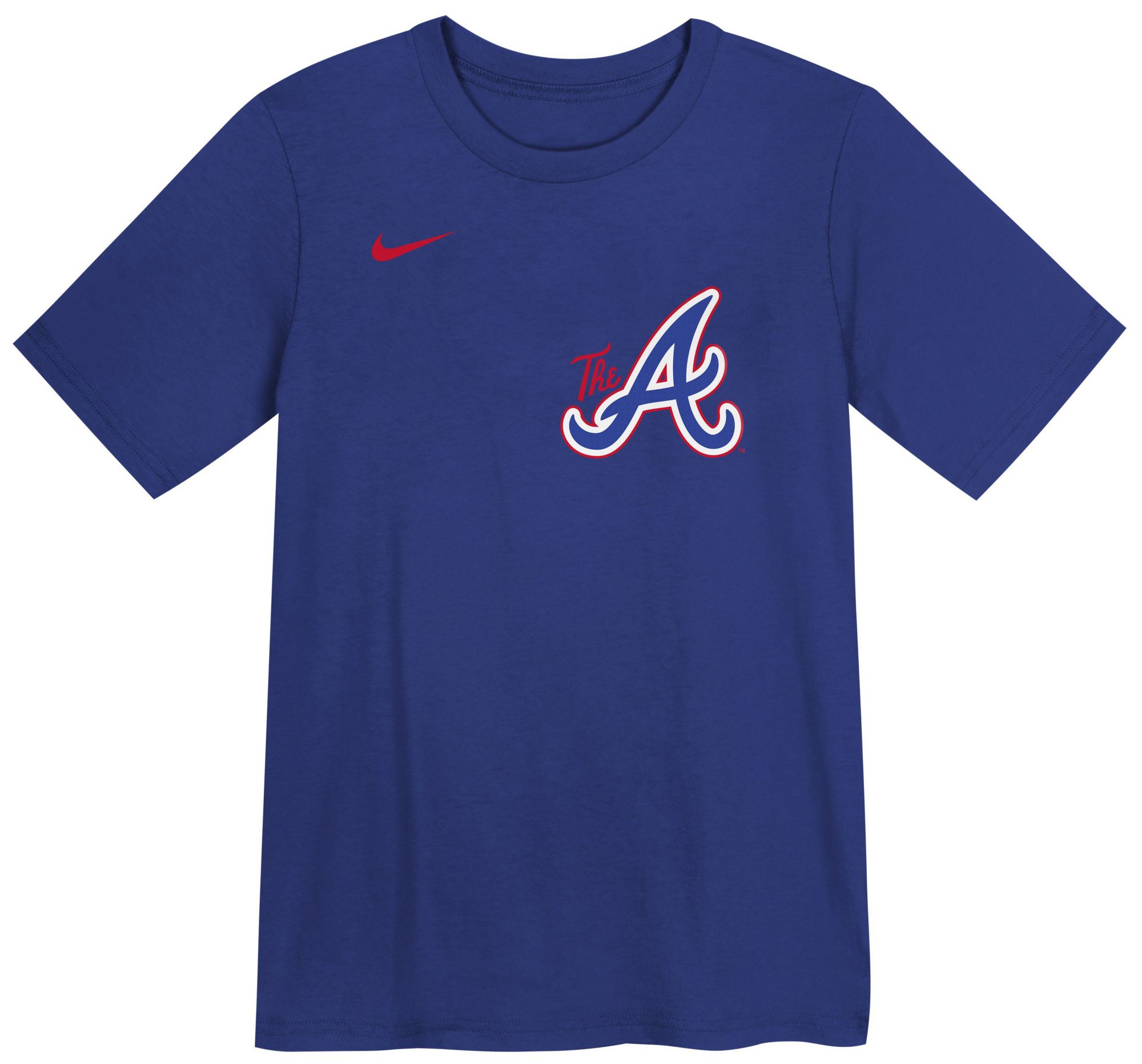 Nike Little Kids Atlanta Braves City Connect Blue Wordmark T-Shirt