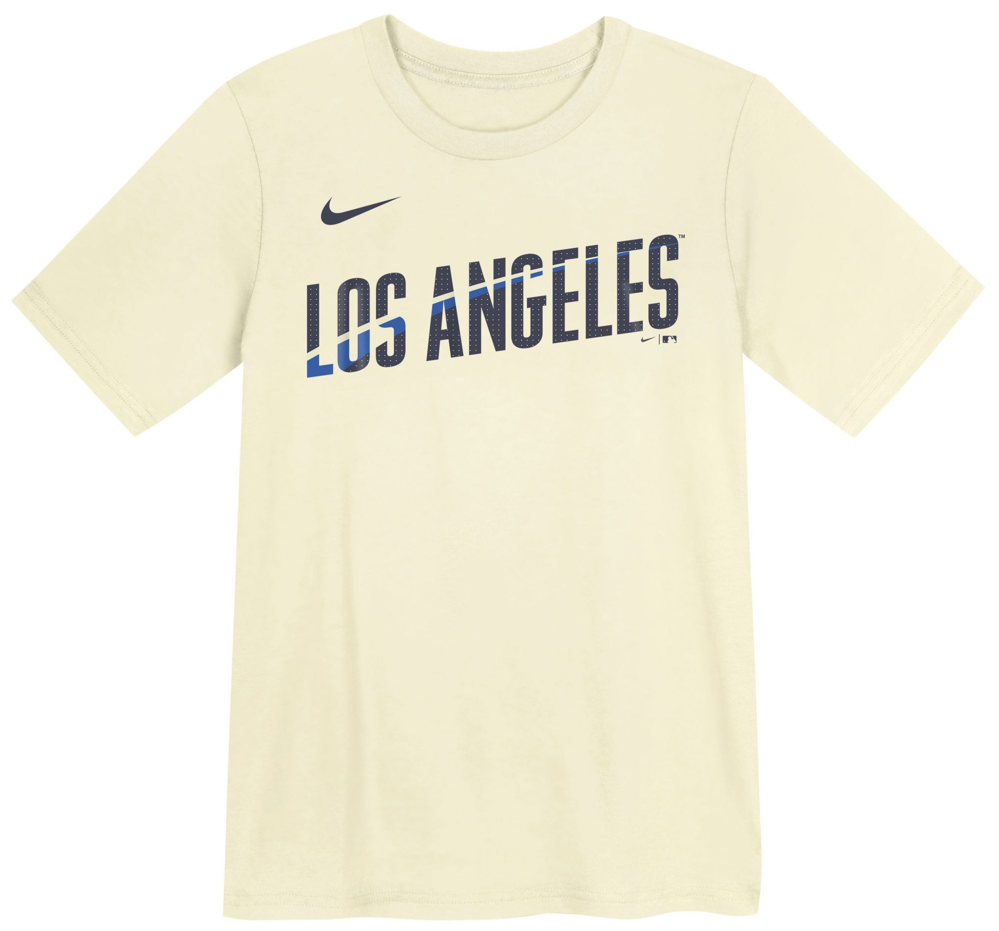 Nike Little Kids Los Angeles Dodgers City Connect Tan Wordmark T-Shirt