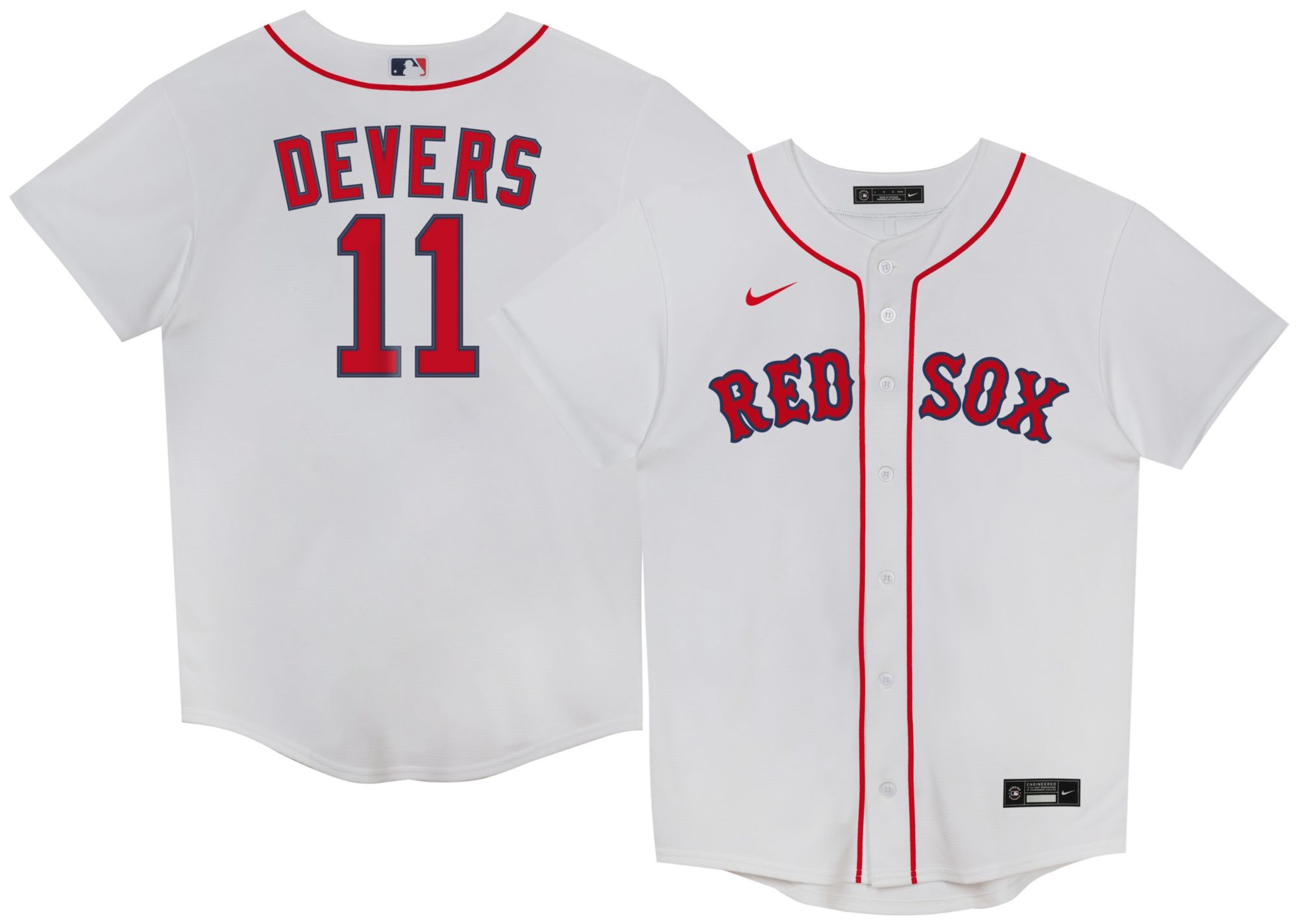 Nike Little Kids' Boston Red Sox White Rafael Devers #11 Replica Jersey