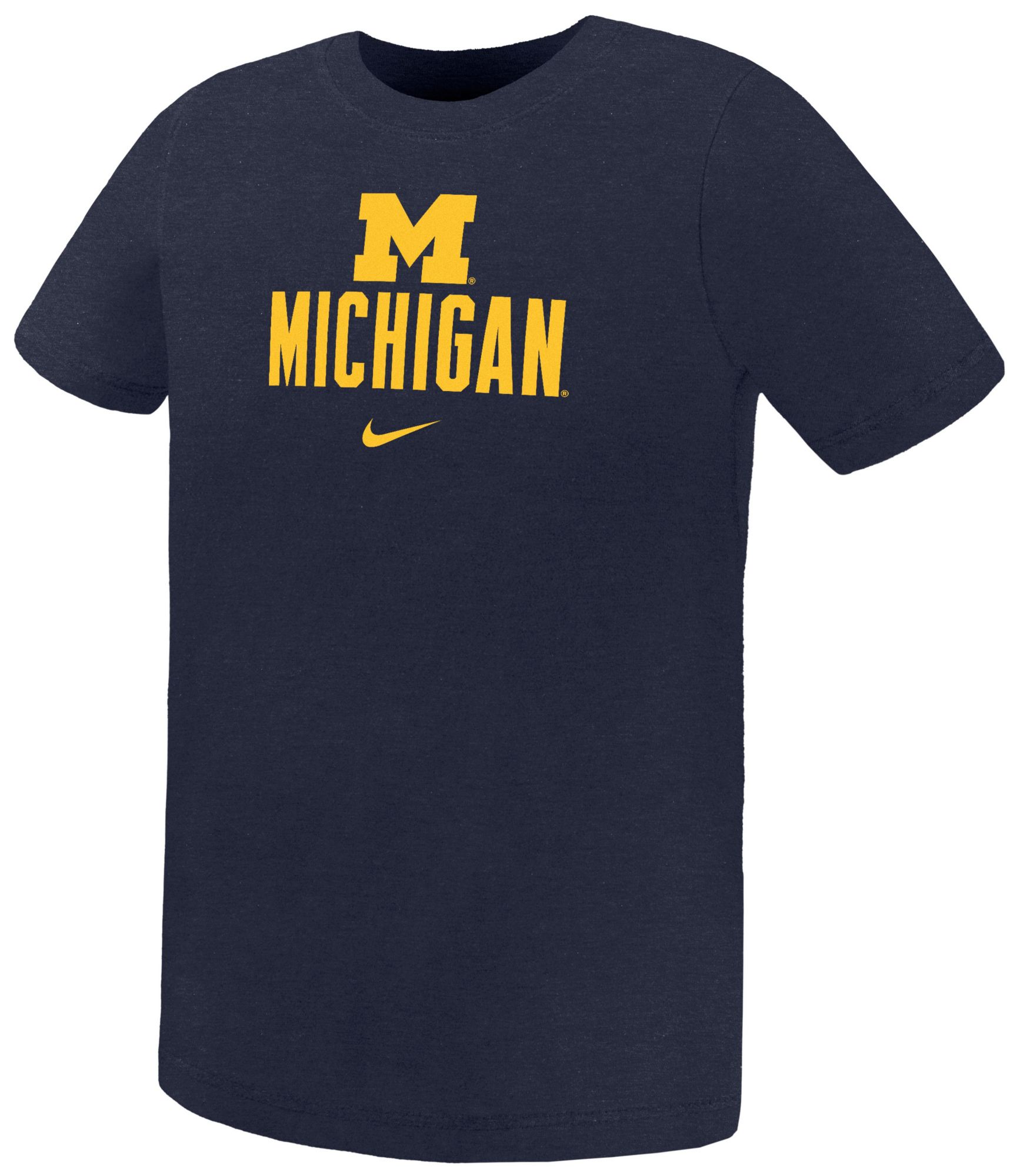 Nike Boys' Michigan Wolverines Navy Logo T-Shirt