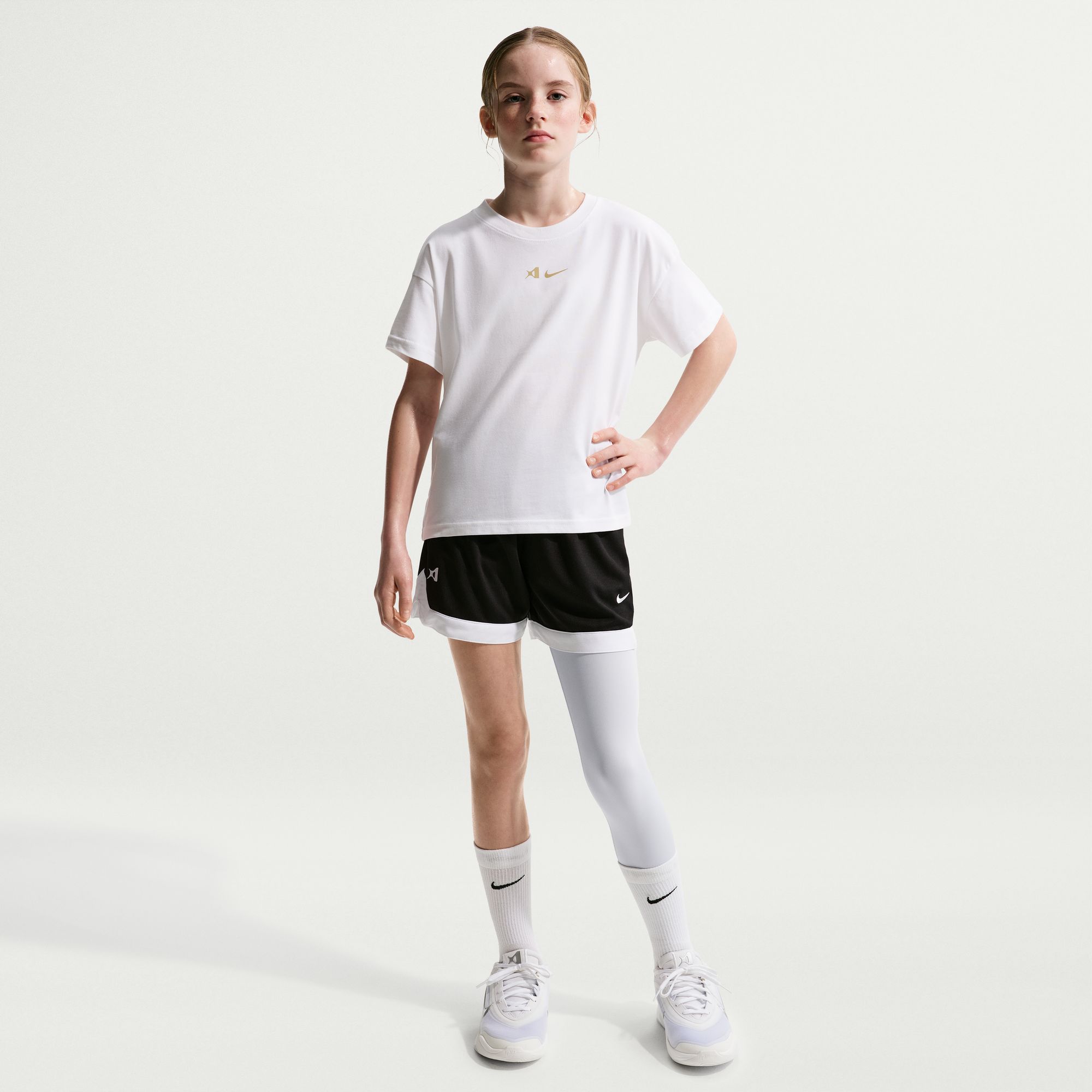Nike Girls' A'ja Wilson A'symmetric Midrise Single-Leg Basketball Leggings