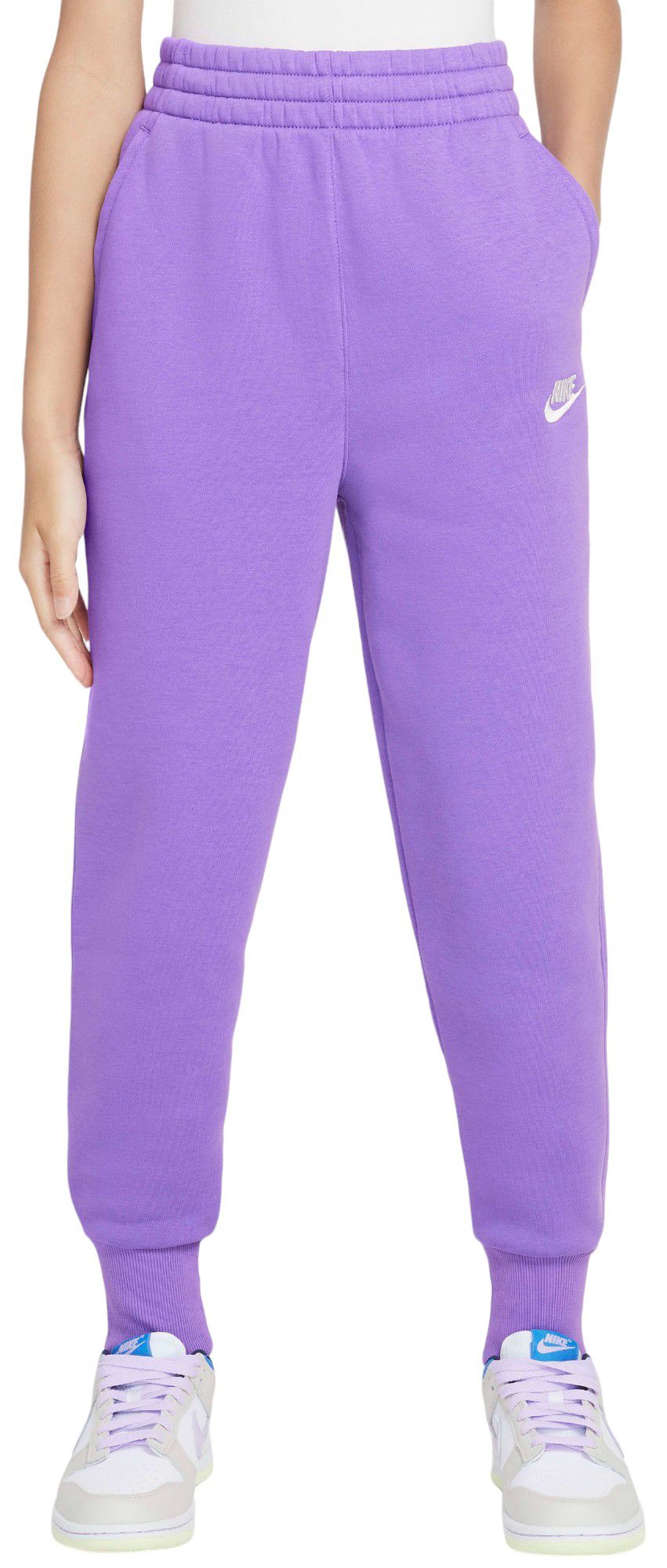 Nike Girls' Sportswear Club Fleece High-Waisted Fitted Pants