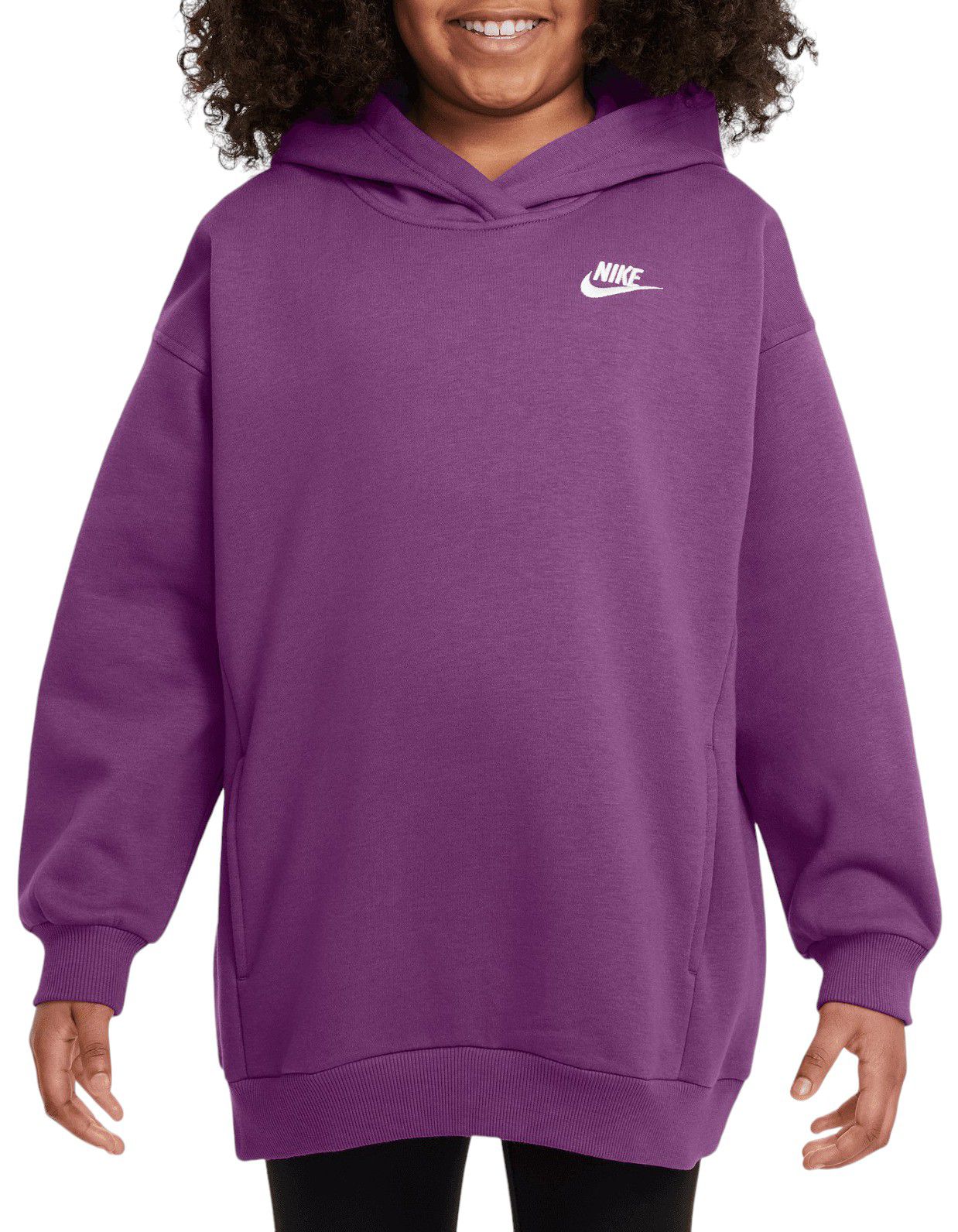Nike Girls' Sportswear Oversized Club Fleece Pullover Hoodie
