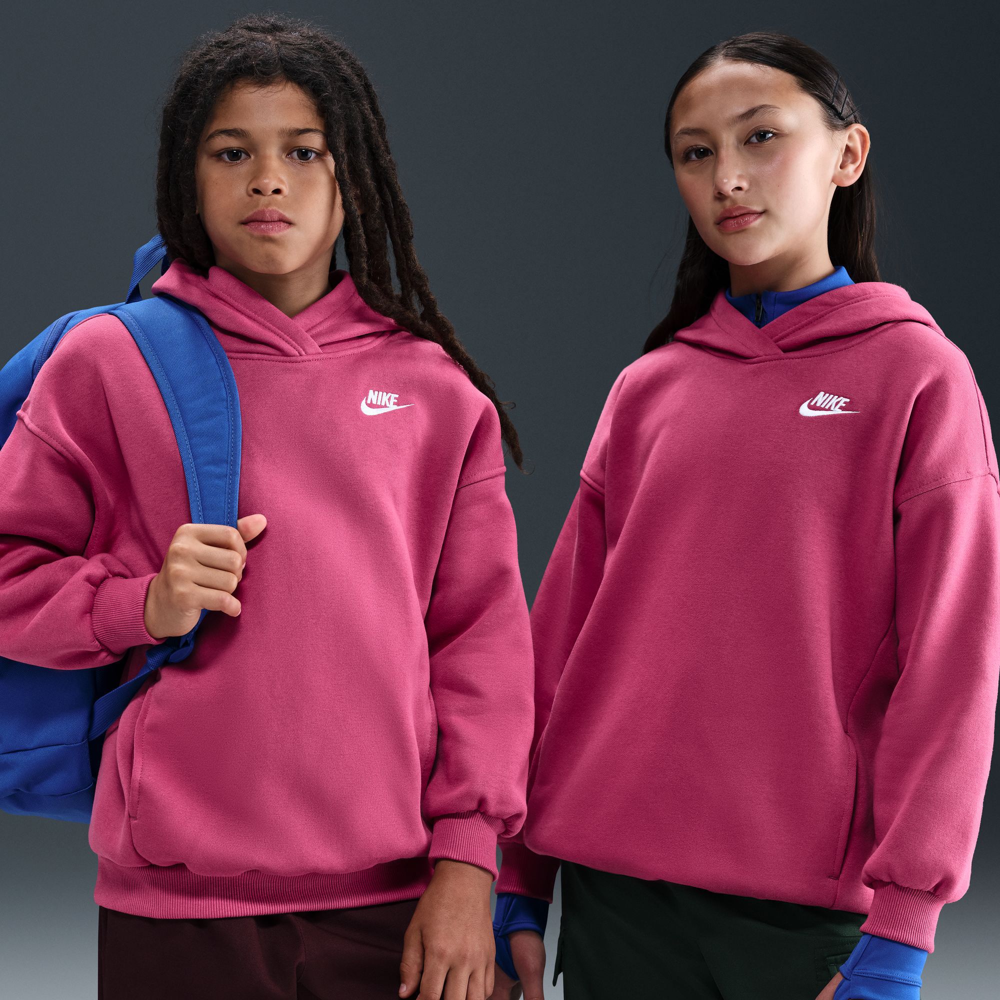 Nike Kids' Oversized Club Fleece Pullover Hoodie