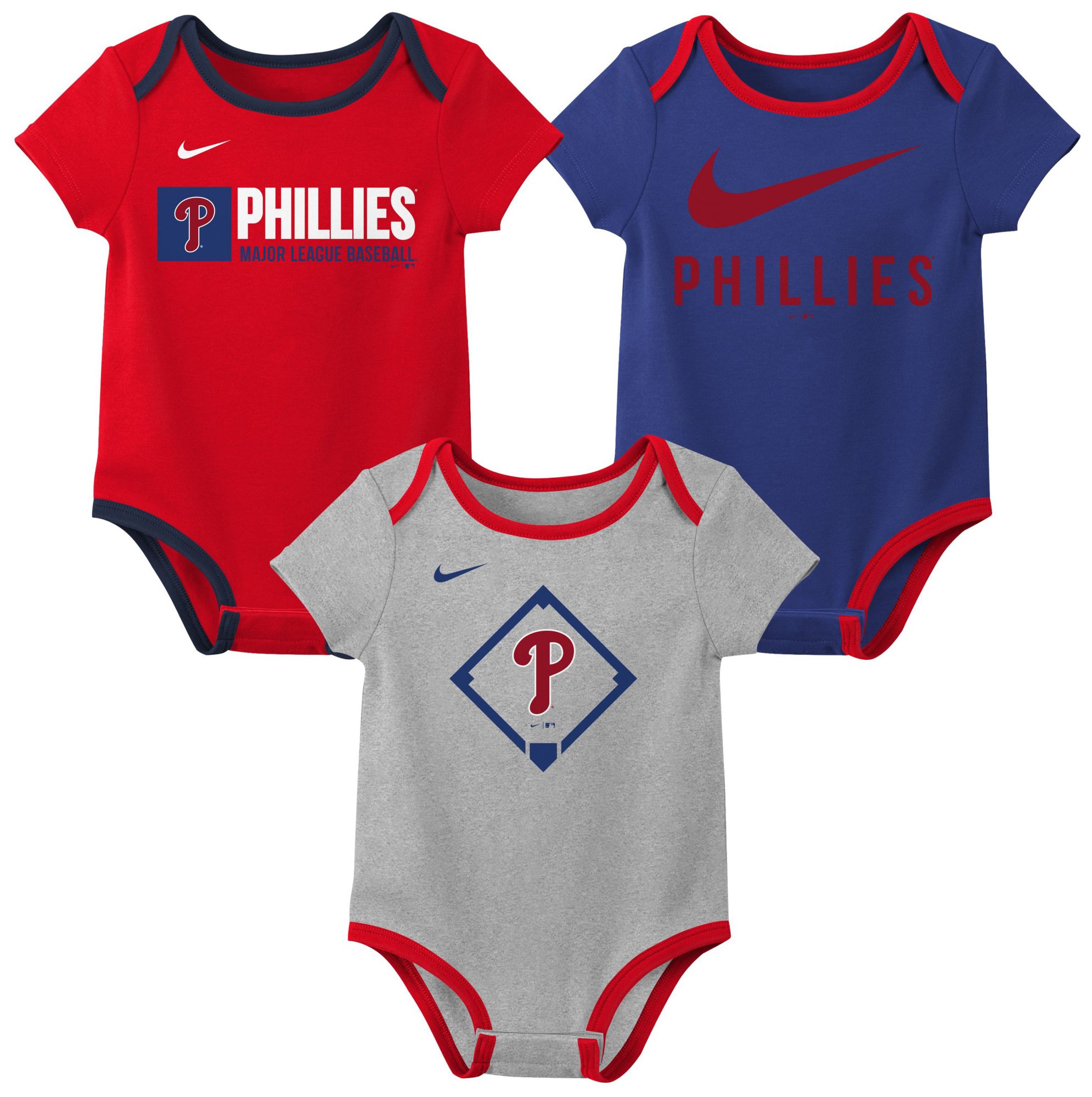 Nike Infant Philadelphia Phillies Assorted Team Colors 3 Pack  Creeper Set