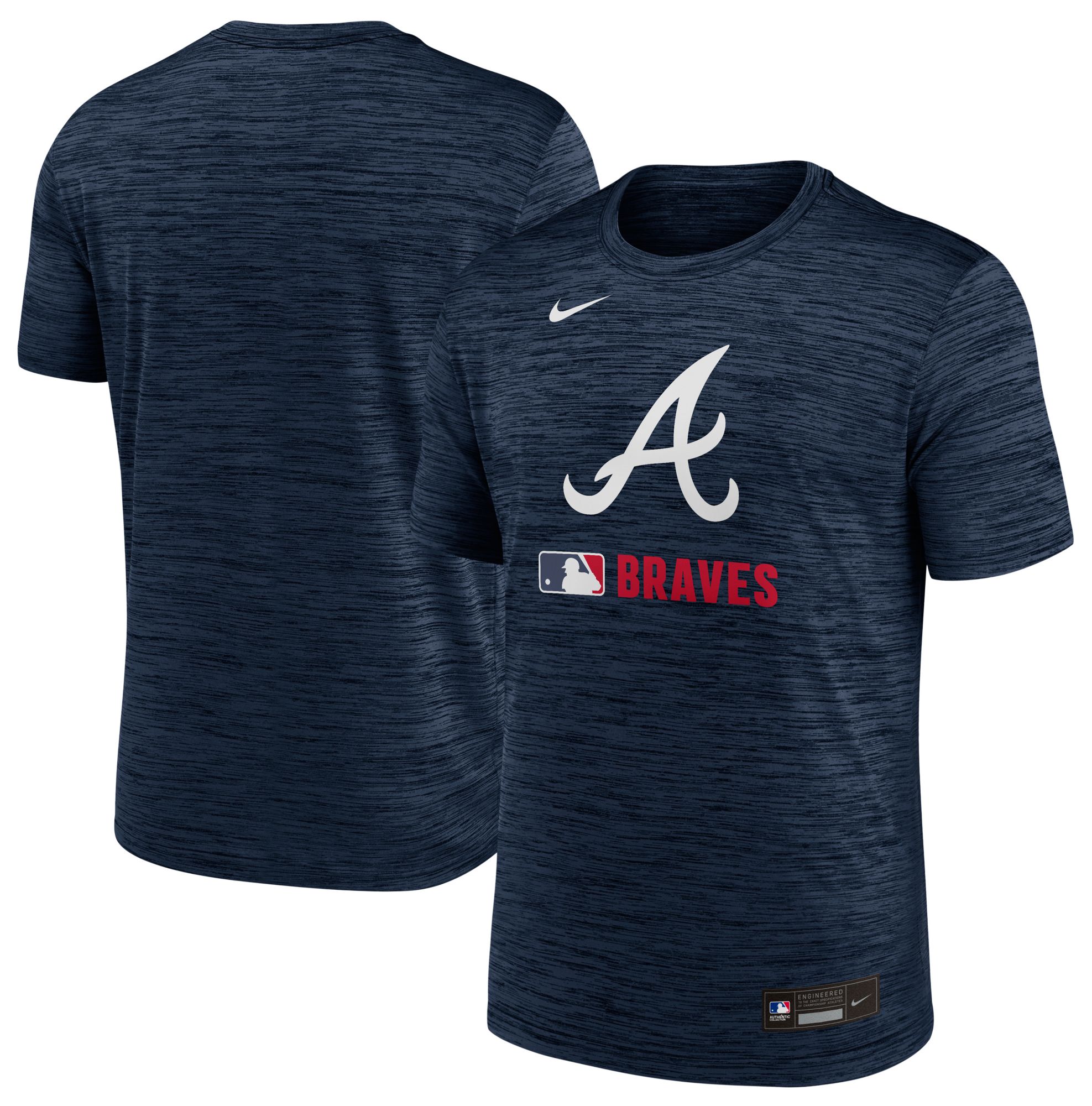 Nike Men's Atlanta Braves Navy Authentic Collection Velocity T-Shirt