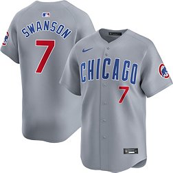 Nike Men's Chicago Cubs Dansby Swanson #7 Gray Limited Vapor Road Jersey