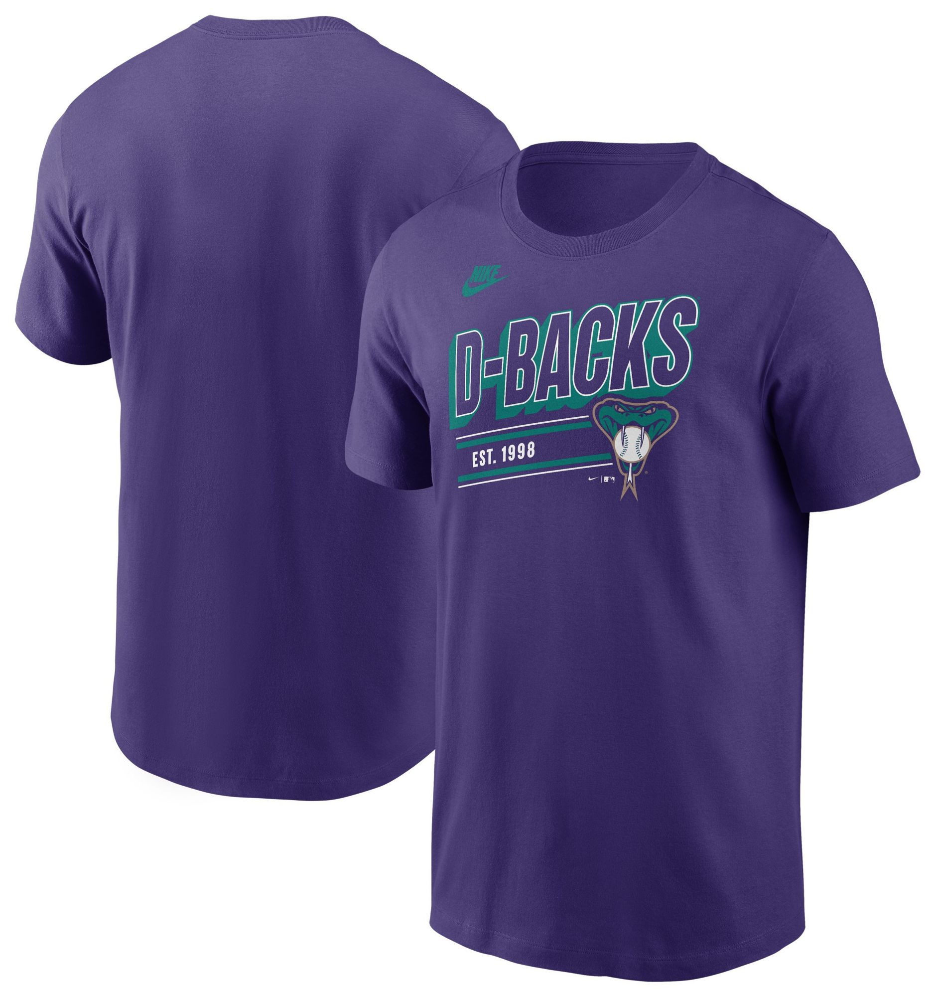 Nike Men's Arizona Diamondbacks Purple Retro Logo T-Shirt