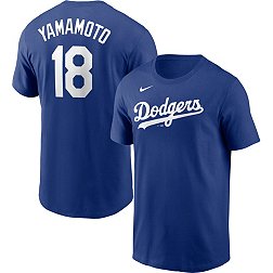 Nike Men's Los Angeles Dodgers Yoshinobu Yamamoto #18 Blue T-Shirt