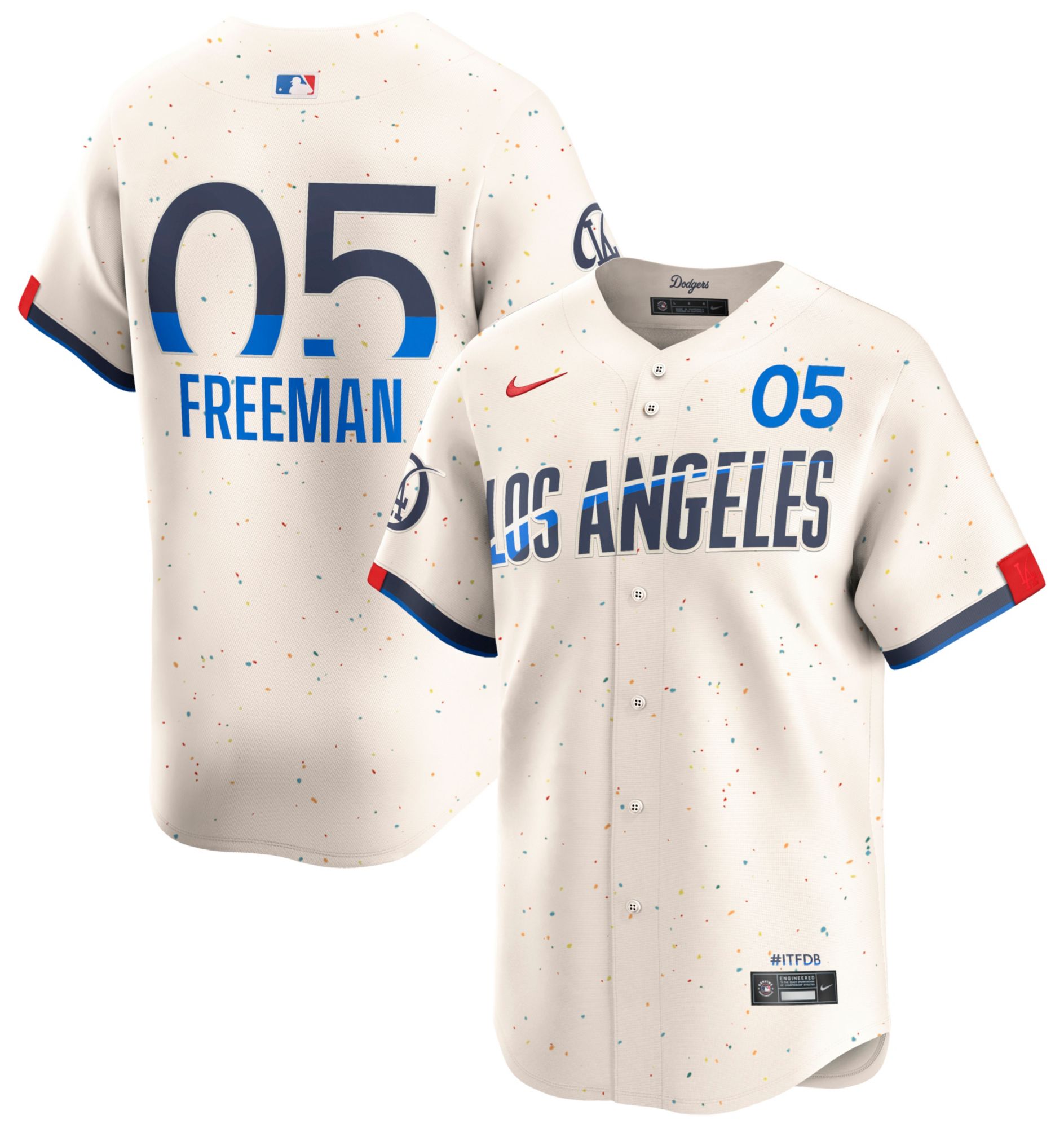 Nike Adult Los Angeles Dodgers 2025 City Connect Cream Freddie Freeman #5 Limited Jersey