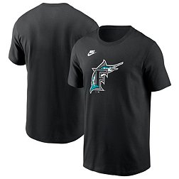 Nike Men's Miami Marlins Black Cooperstown Logo T-Shirt