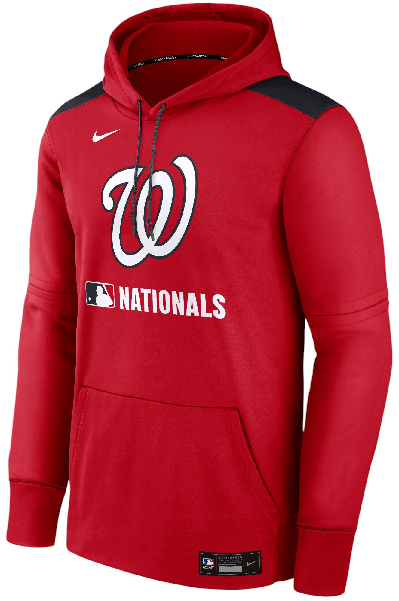 Nike Men's Washington Nationals Red Therma Authentic Collection Hoodie