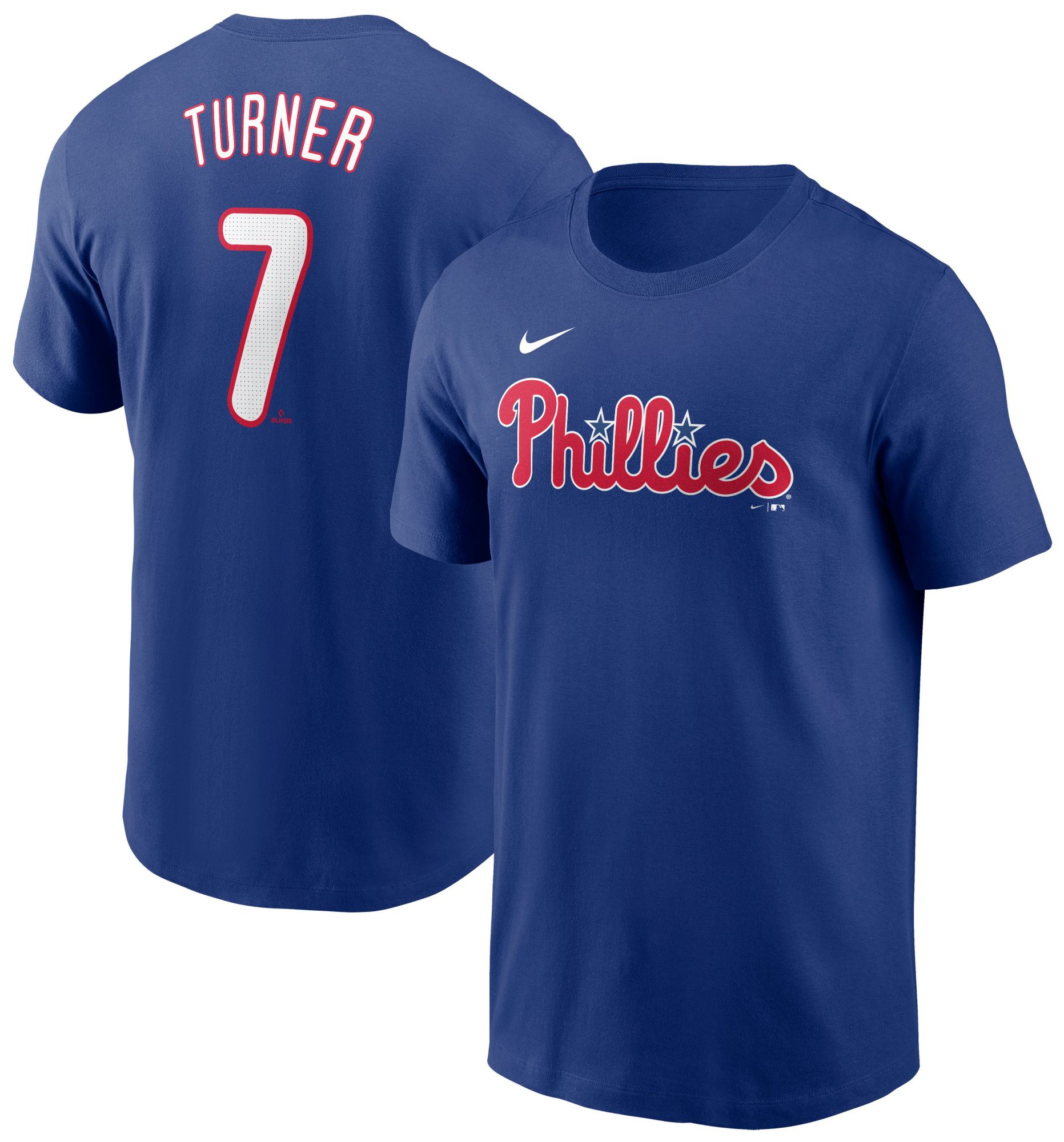 Nike Men's Philadelphia Phillies Trea Turner #7 Blue T-Shirt