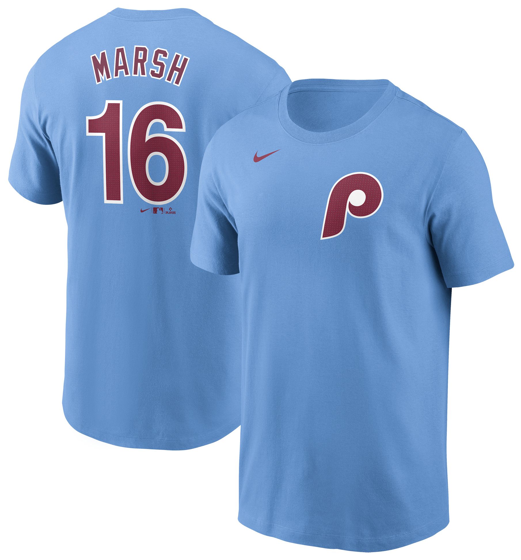 Nike Adult Philadelphia Phillies Brandon Marsh #16 Light Blue T-Shirt