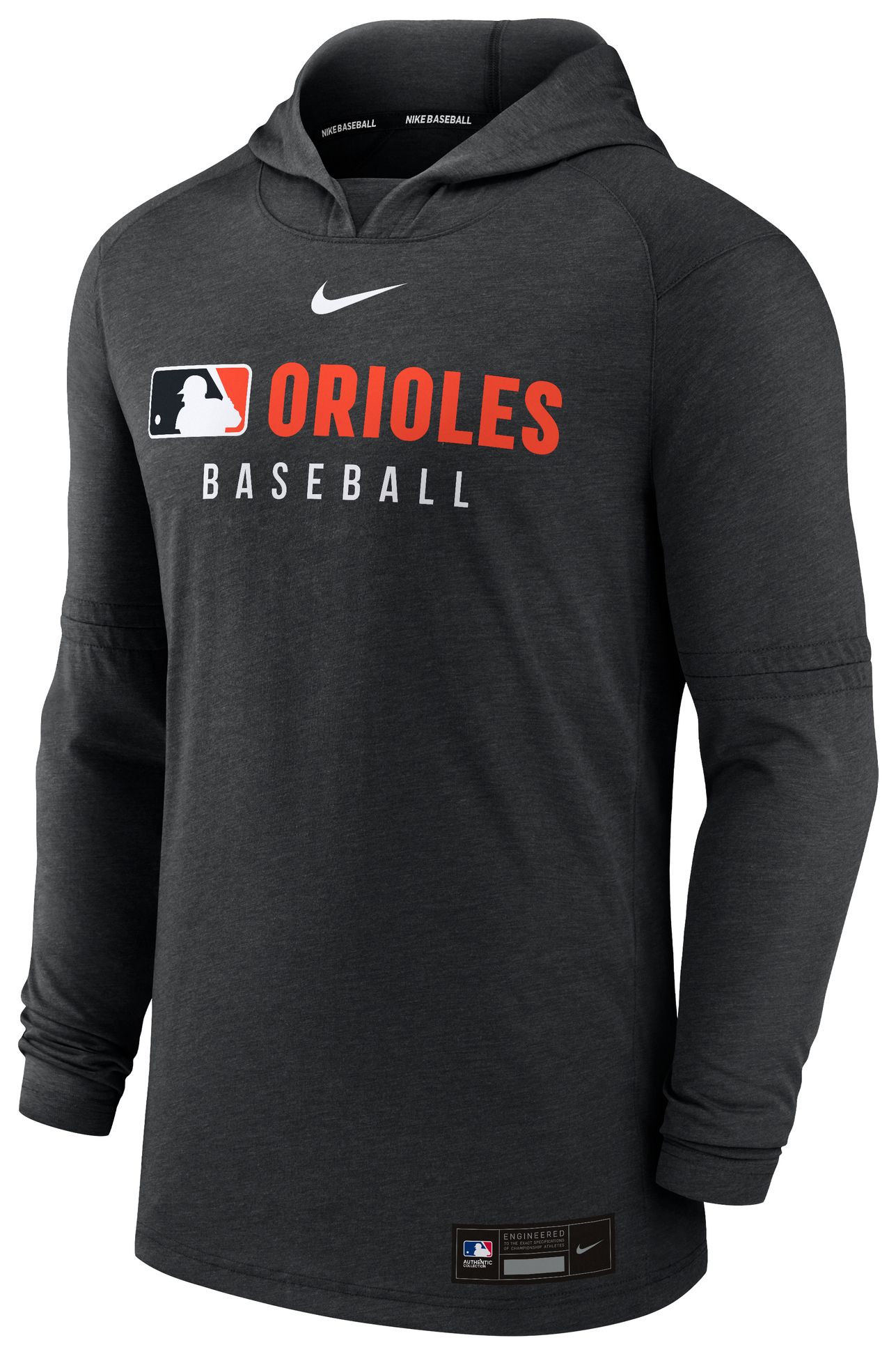 Nike Men's Baltimore Orioles Black Authentic Collection Lightweight Pullover Hoodie