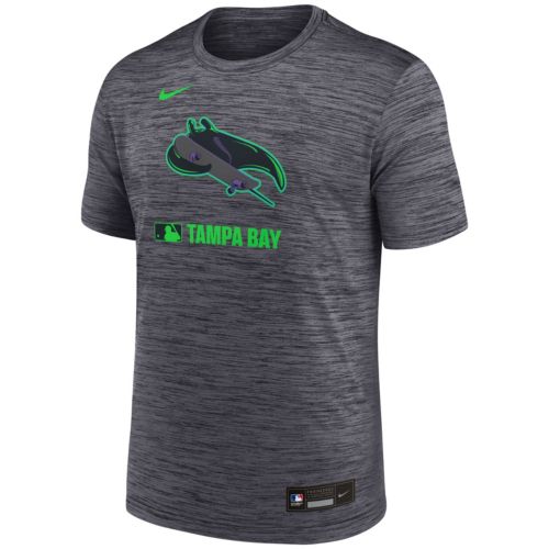 【NIKE】Tampa Bay Rays Fashion Club Nike Youth Tampa Bay Rays City Connect Black Logo T-Shirt