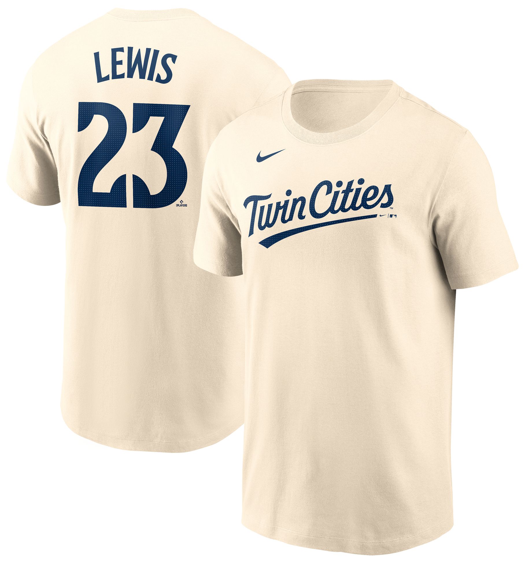 Nike Adult Minnesota Twins Royce Lewis #23 Cream T-Shirt