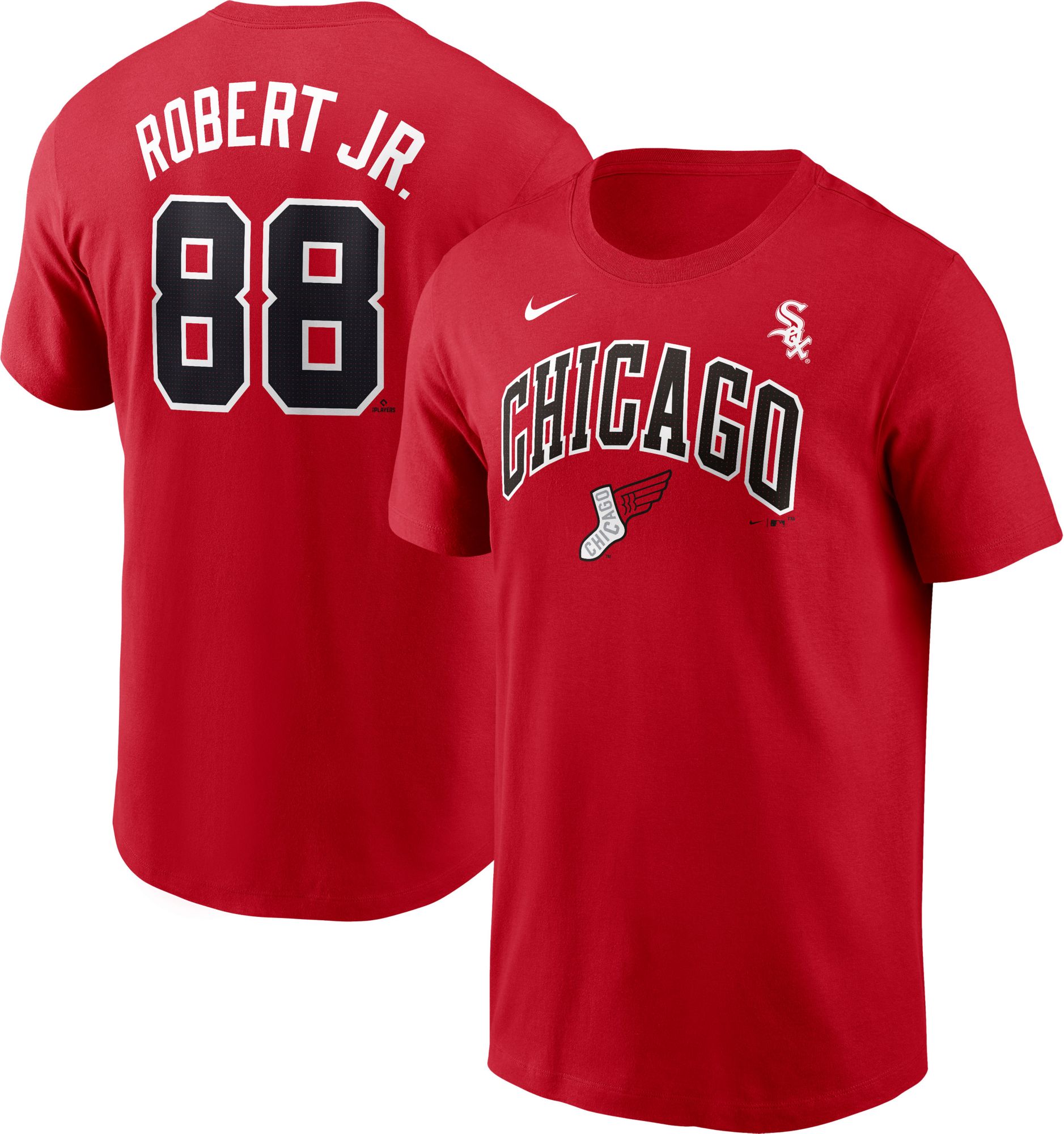 Nike Men's Chicago White Sox Luis Robert Jr. #88 City Connect Red T-Shirt