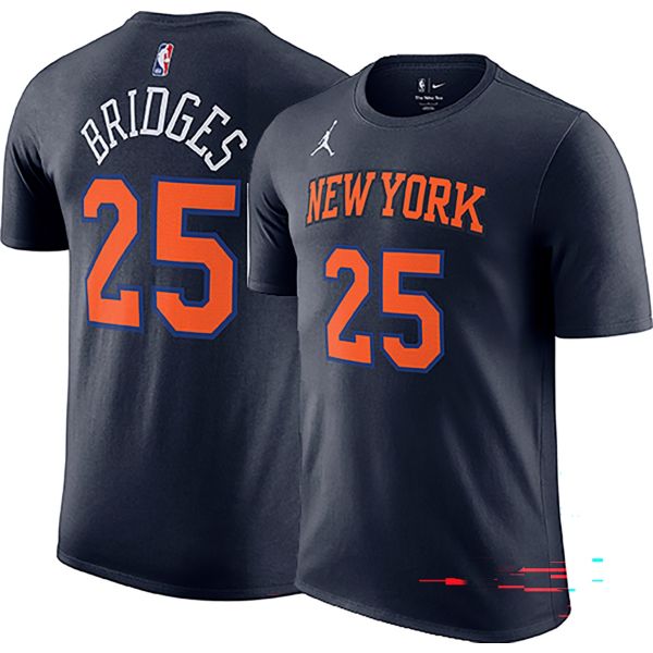 Nike Men's New York Knicks Mikal Bridges #25 Navy T-Shirt