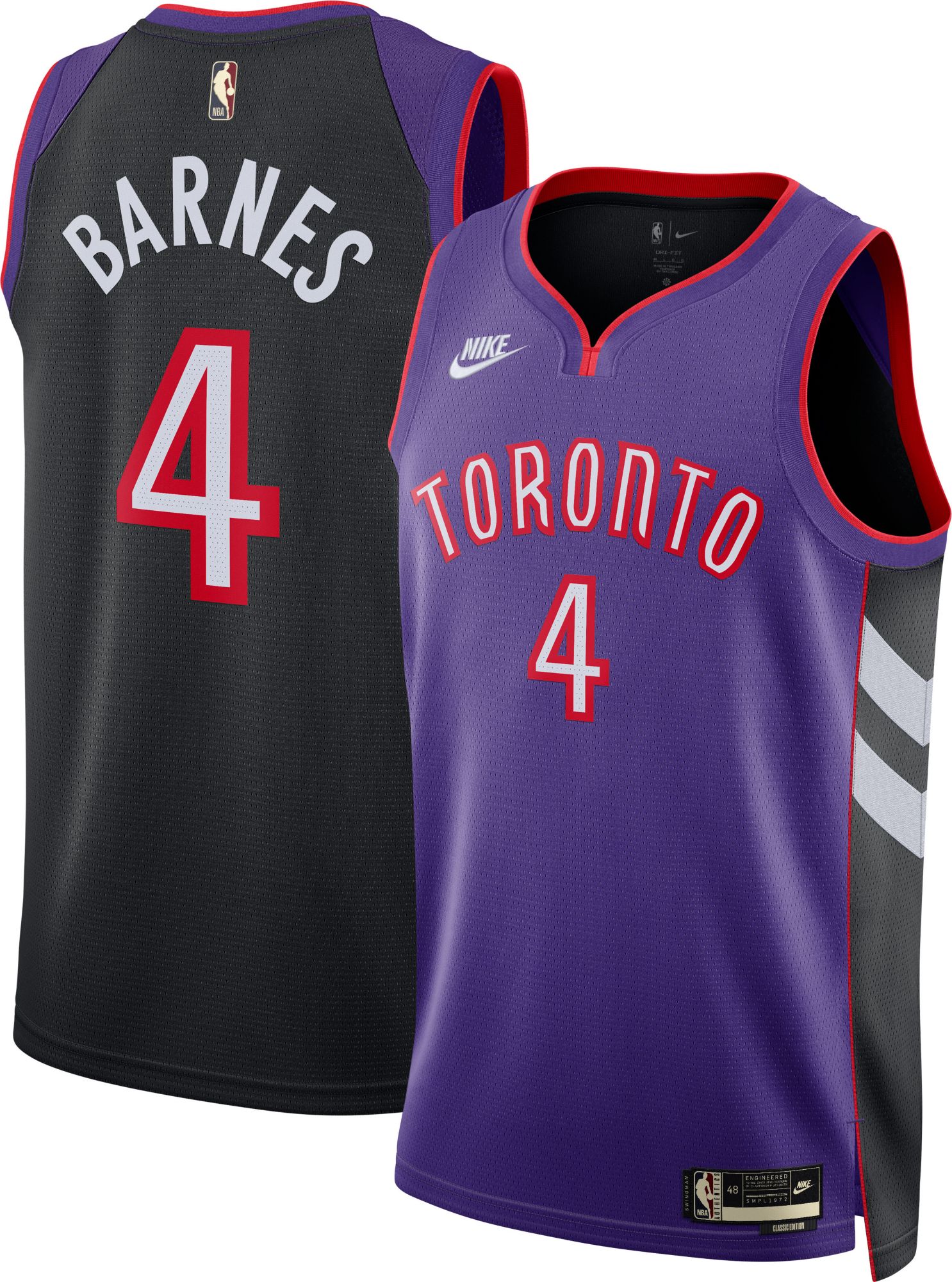 Nike Adult Toronto Raptors Scottie Barnes #4 Hardwood Classics Swingman Jersey