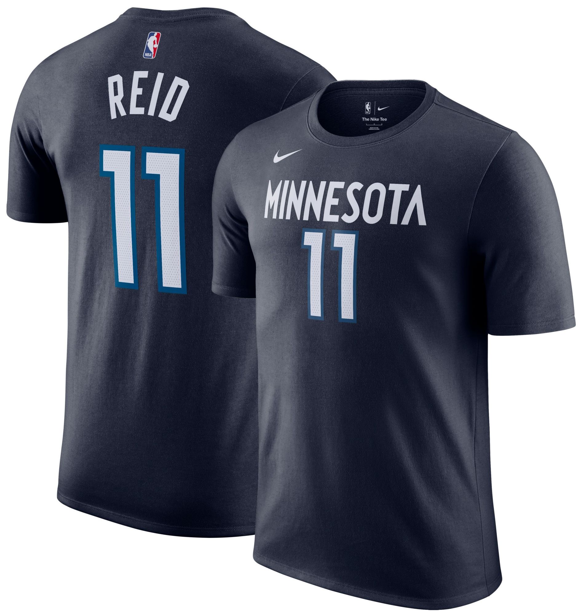 Nike Men's Minnesota Timberwolves Naz Reid #11 Icon Navy T-Shirt