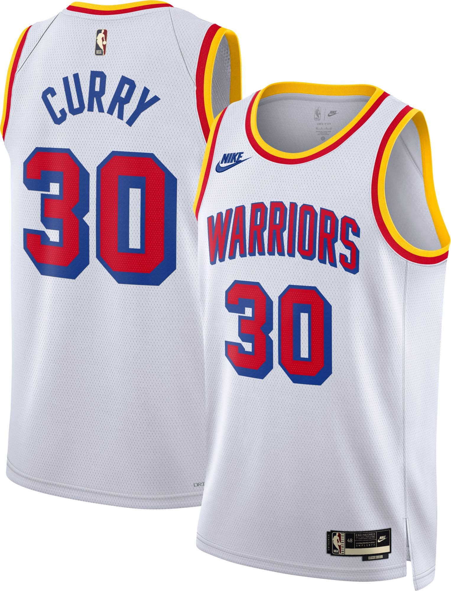 Nike Adult Golden State Warriors Steph Curry #30 Hardwood Classics Swingman Jersey
