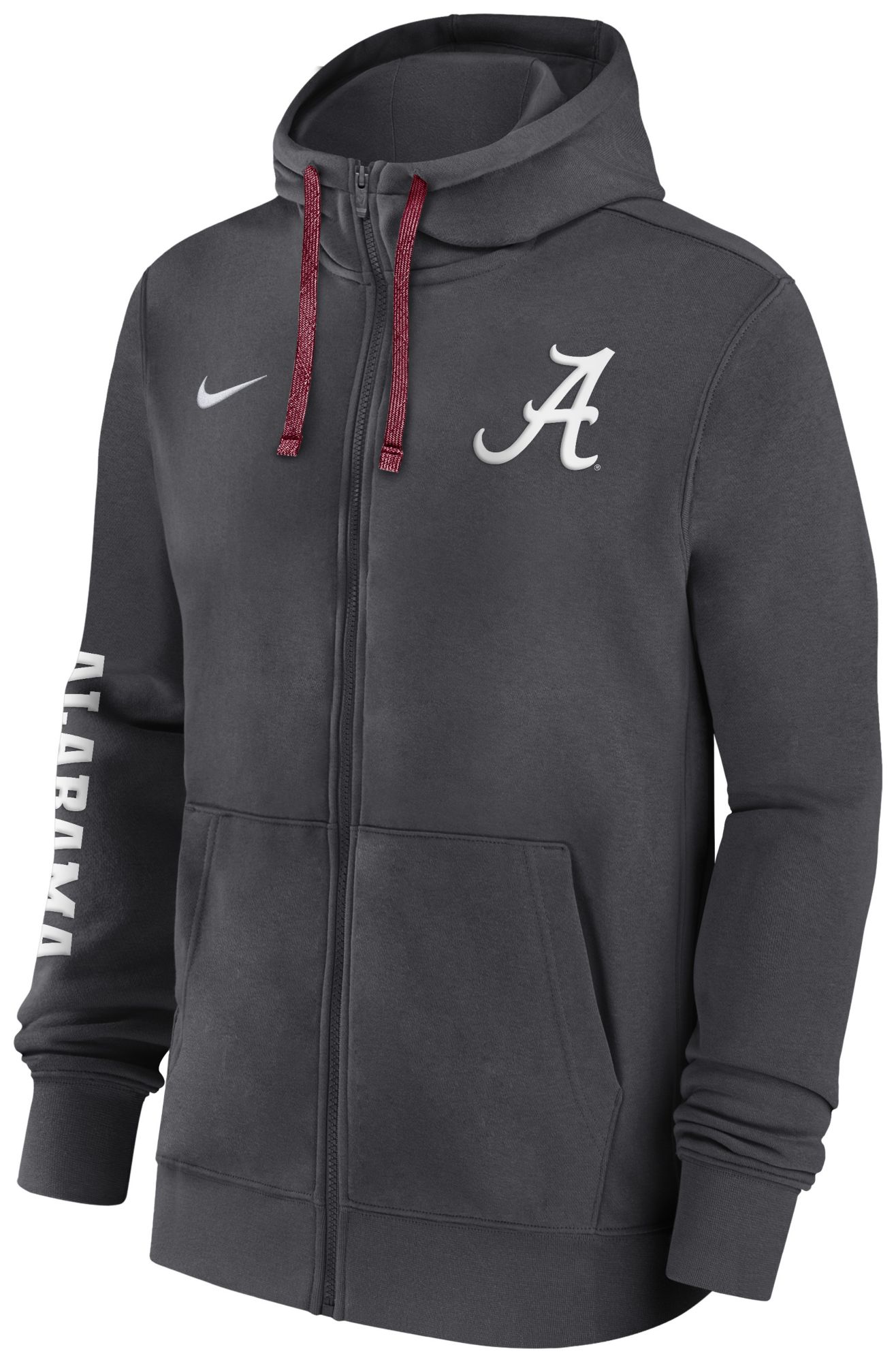 Nike Men's Alabama Crimson Tide Grey Team Issue Sideline Player Full-Zip Hoodie