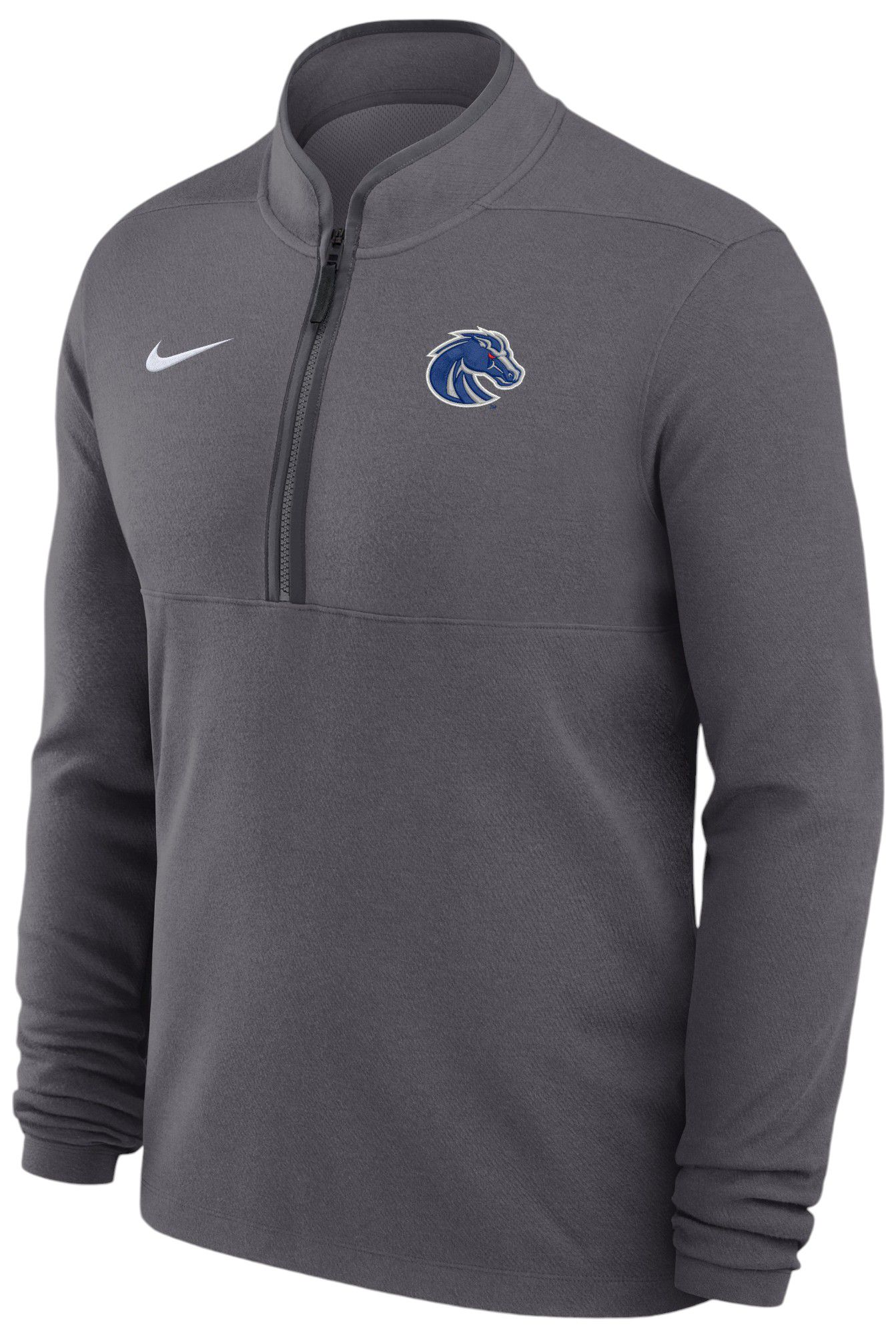 Nike Men's Boise State Broncos Grey Basketball Victory Quarter-Zip Pullover
