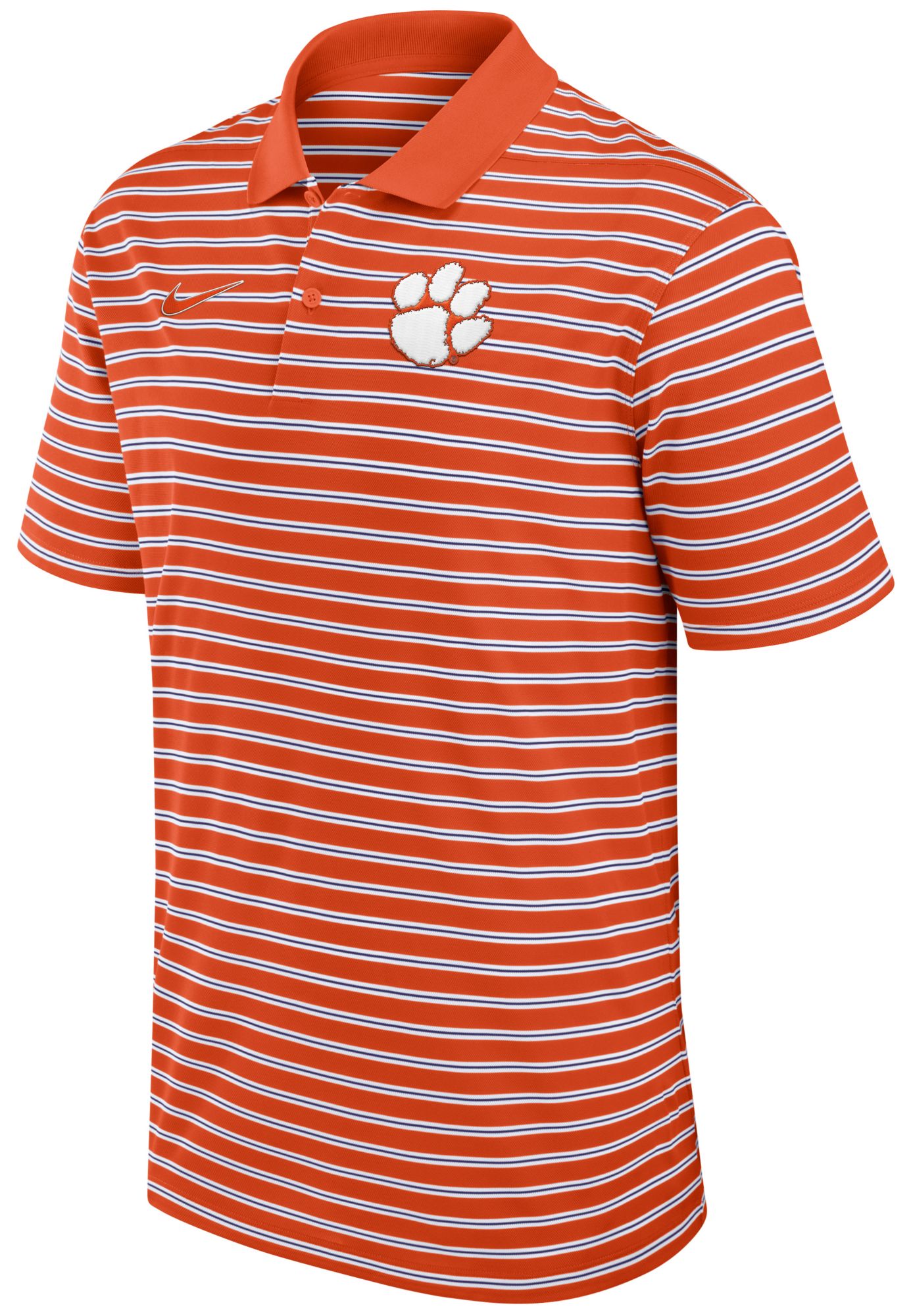 Nike Men's Clemson Tigers University Orange Striped Polo