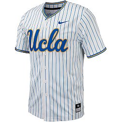 Nike Men's UCLA Bruins White Pinstripe Full Button Replica Baseball Jersey