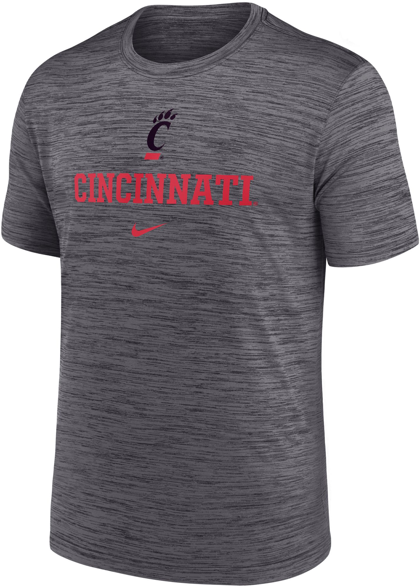 Nike Men's Cincinnati Bearcats Grey Dri-FIT Velocity Legend Logo T-Shirt