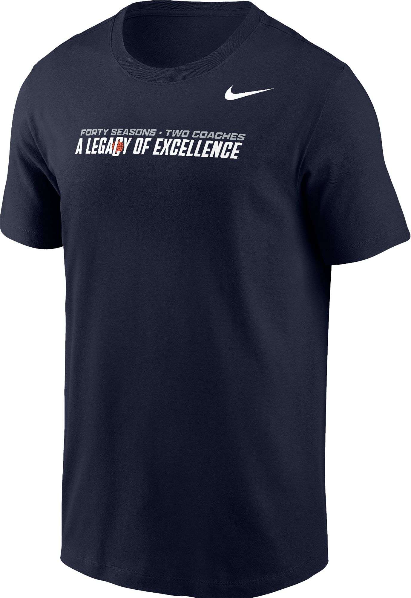 Nike Men's UConn Huskies 'Forty Seasons, Two Coaches' Navy T-Shirt