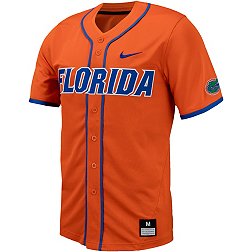 Nike Men's Florida Gators Orange Full Button Replica Baseball Jersey