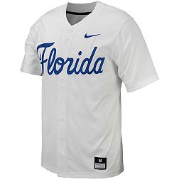 Nike Men's Florida Gators White Full Button Replica Baseball Jersey