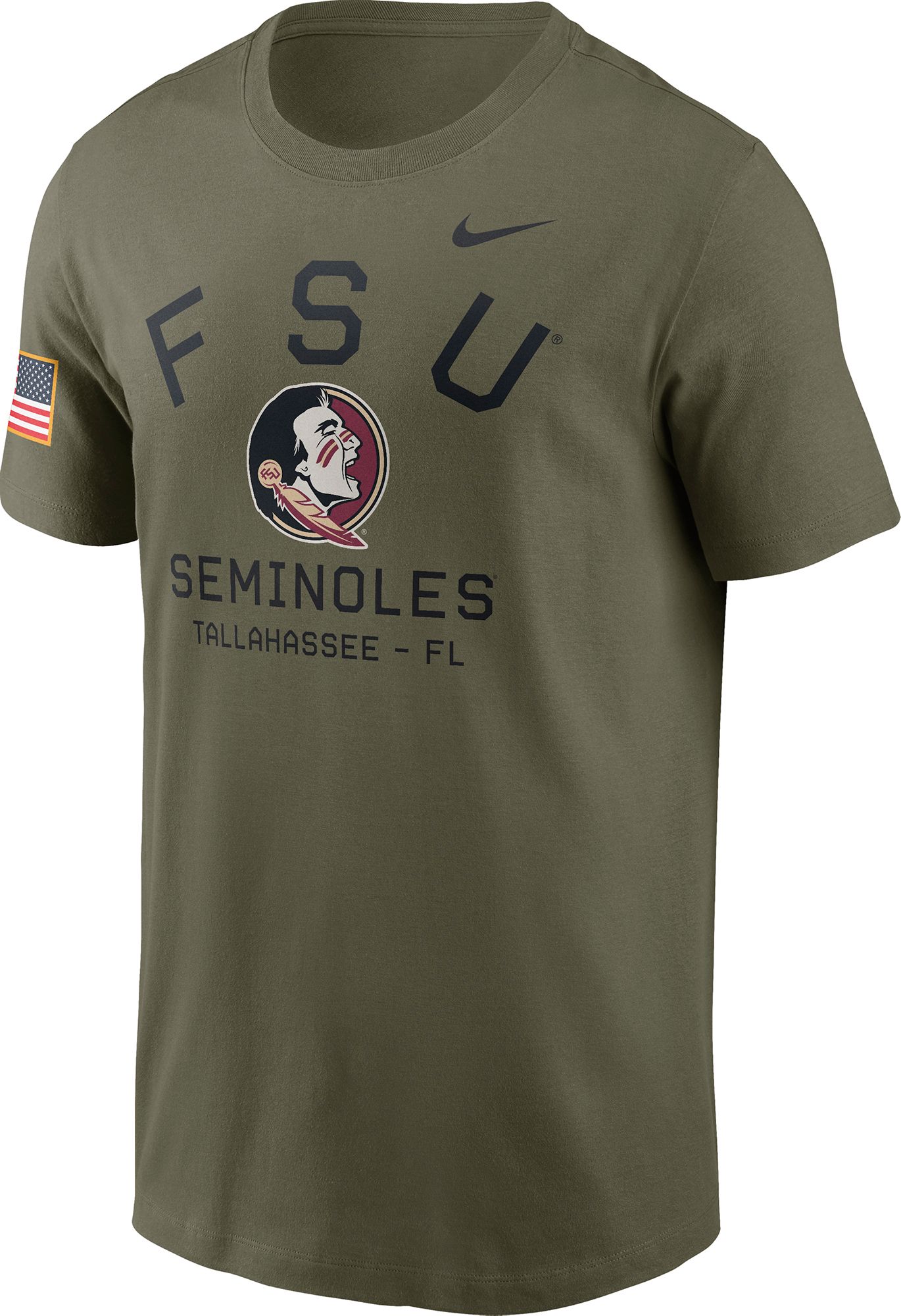 Nike Men's Florida State Seminoles Olive Military Appreciation T-Shirt