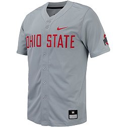 Nike Men's Ohio State Buckeyes Gray Full Button Replica Baseball Jersey