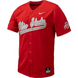 Nike Men's Ohio State Buckeyes Scarlet Full Button Replica Baseball Jersey