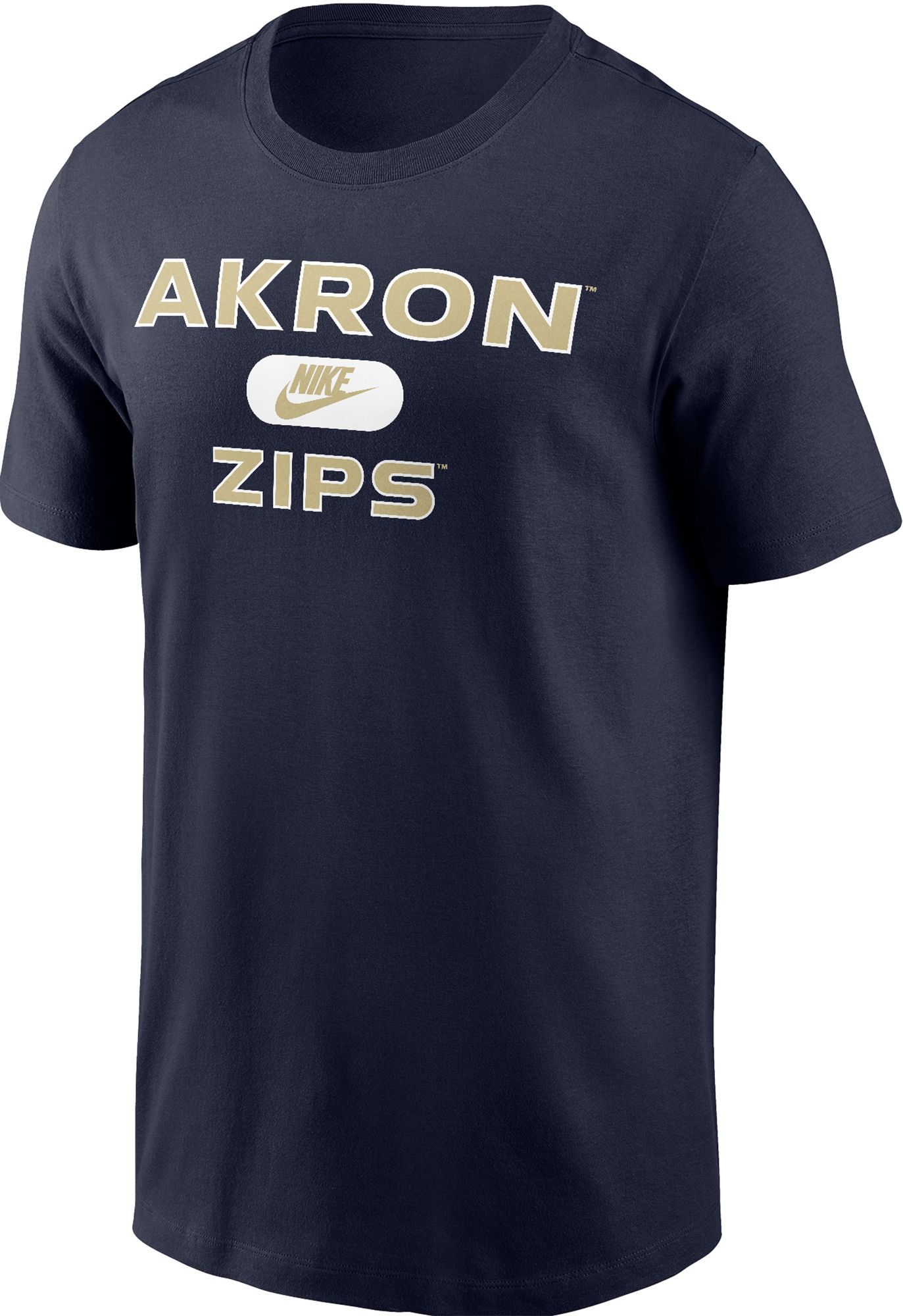 Nike Men's Akron Zips Navy Core Cotton Logo T-Shirt